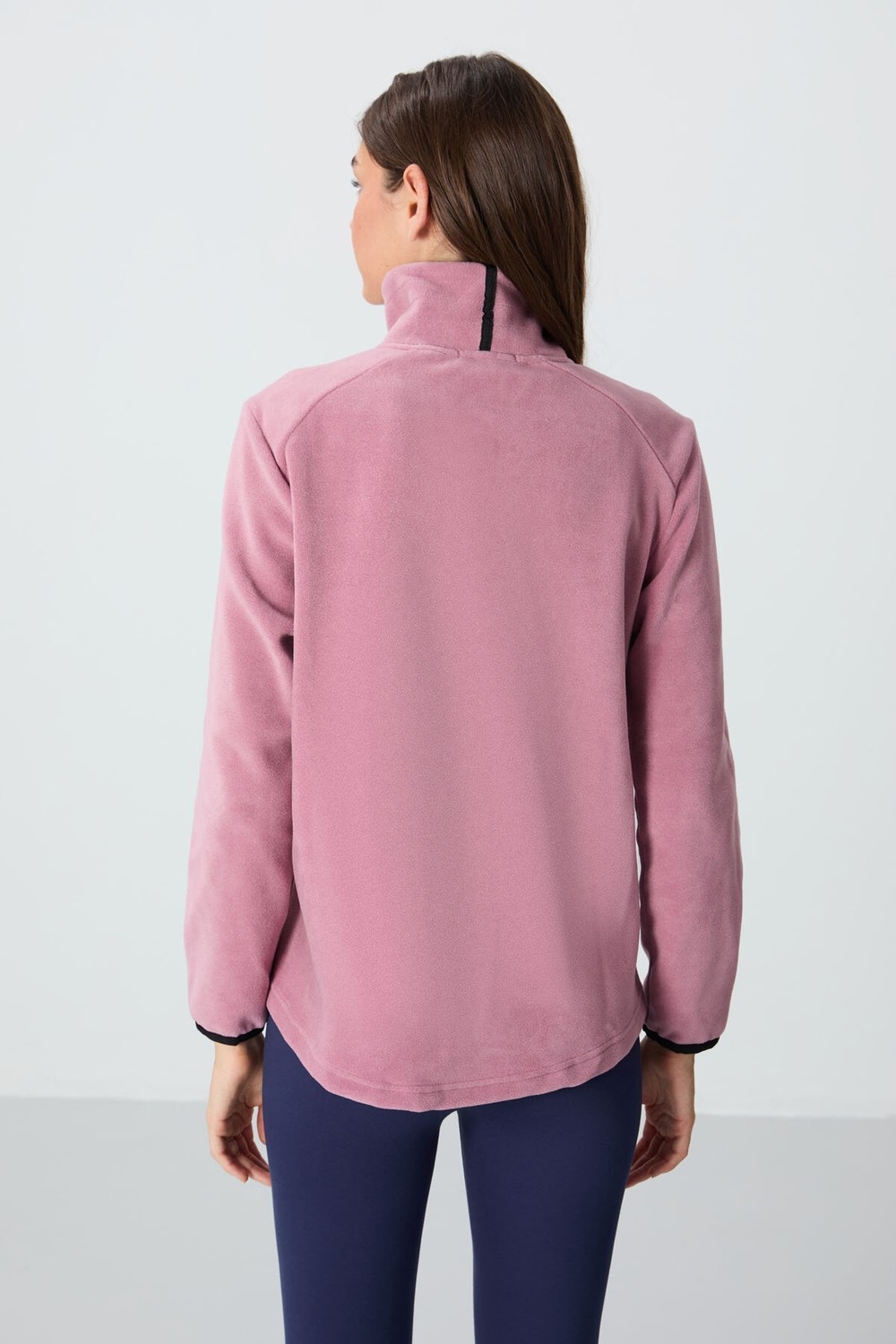 Tommy Life Rahat Form Dik Yaka 2li Paket Siyah-Koyu Bej Kadın Polar Sweatshirt - 97173 görsel 8