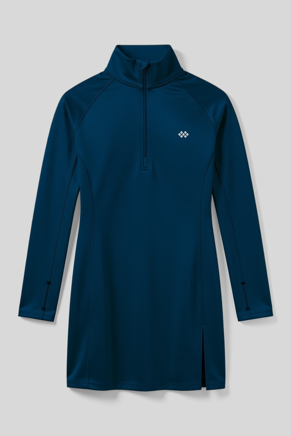 Tommy Life Siyah Yarım Fermuarlı Dik Yaka Standart Kalıp Kadın Sporcu Tunik - 97309
