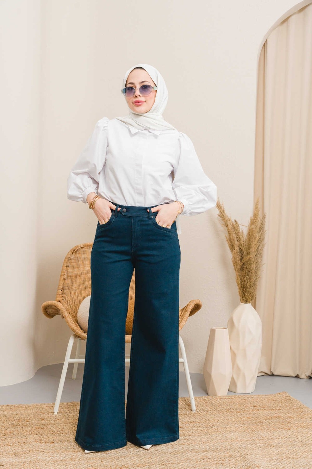 Neways 1067-DENIM Bol Paça Pantolon Petrol
