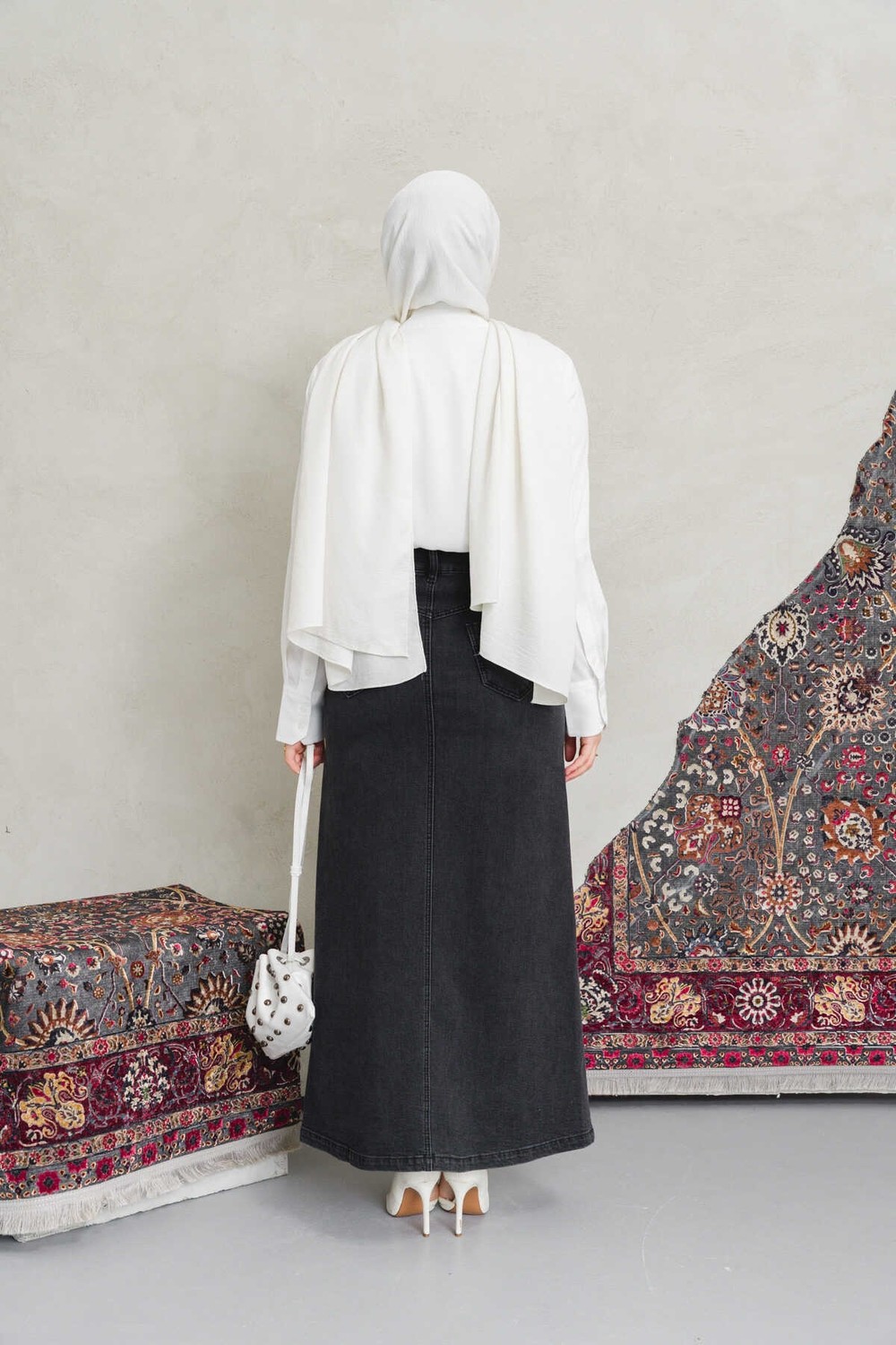 Neways 2254-DENIM Klasik Etek Füme görsel 5