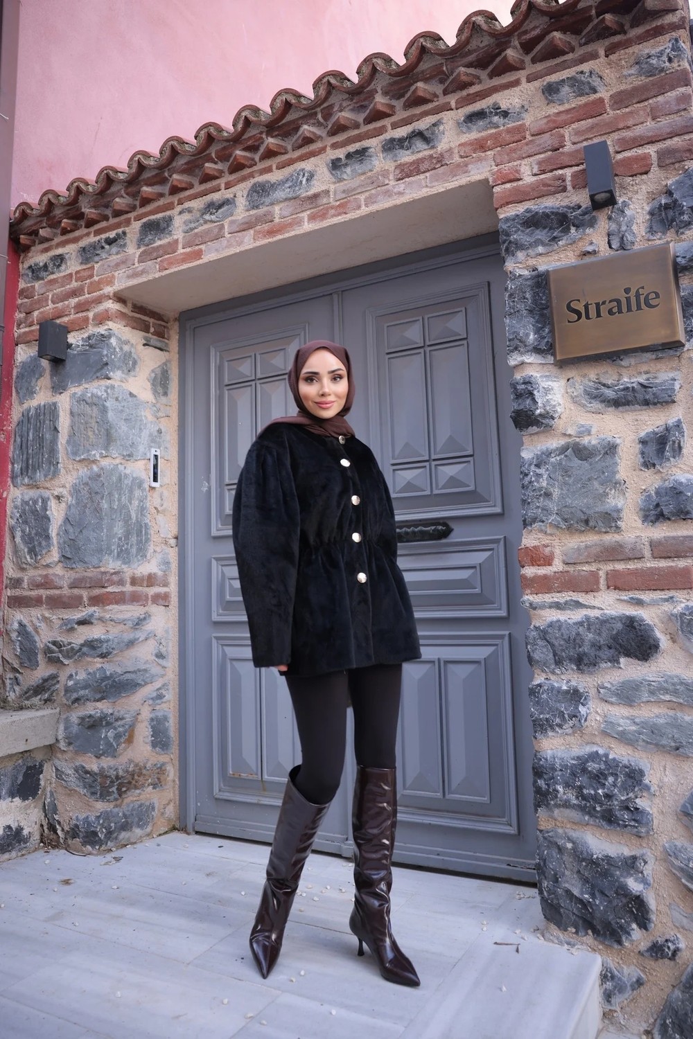 Bwest Fok Kaşe Ceket - Siyah görsel 3