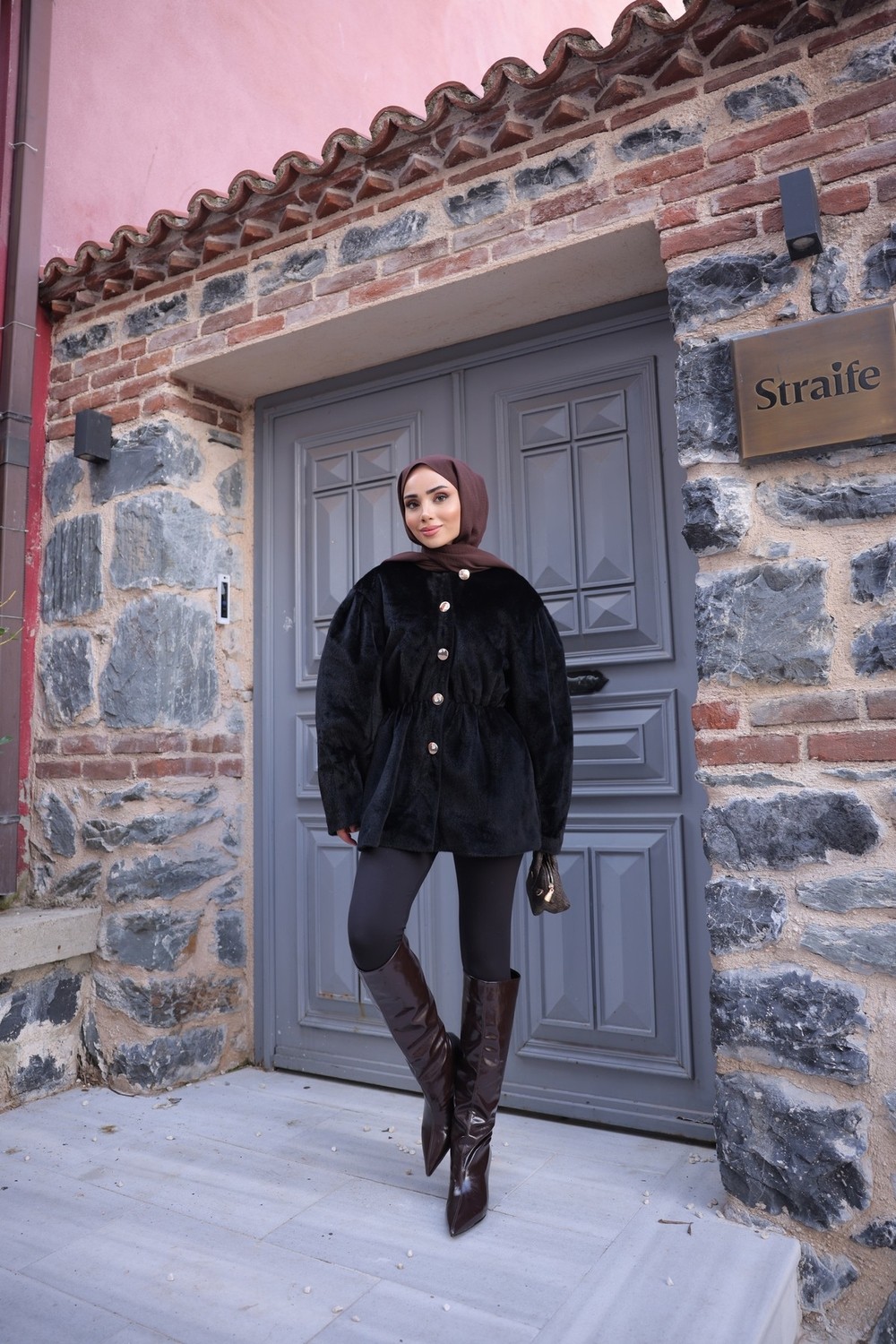 Bwest Fok Kaşe Ceket - Siyah görsel 5