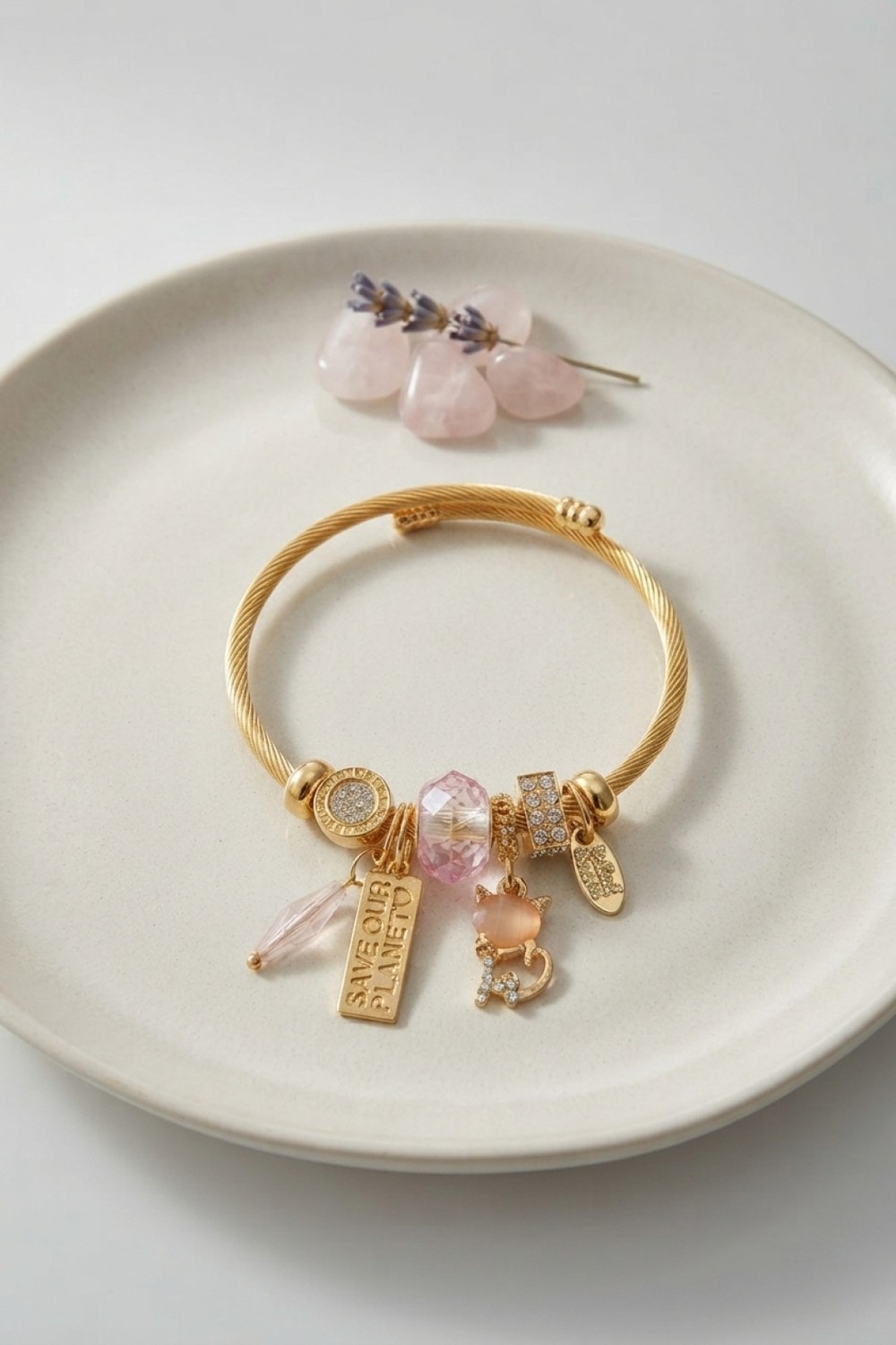 Dorasan Kedili Model Pembe Charmlı Bileklik