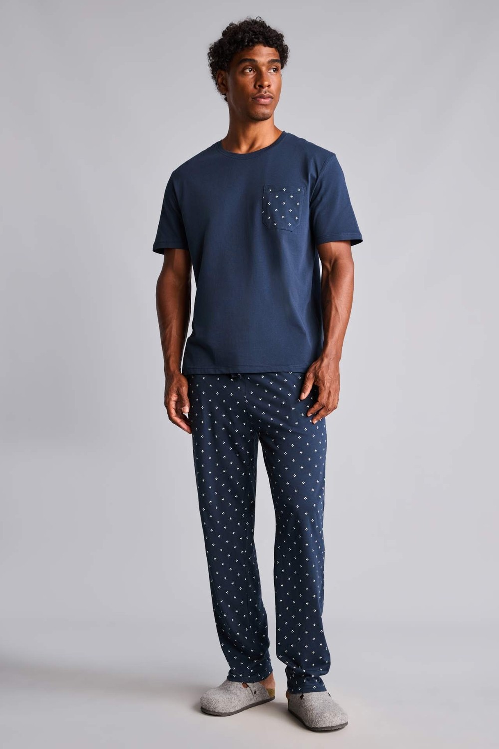 DeFacto %100 Pamuk New Regular Fit Kısa Kollu Gömlek Yaka 2'li Pijama Takımı H7472AX26AU