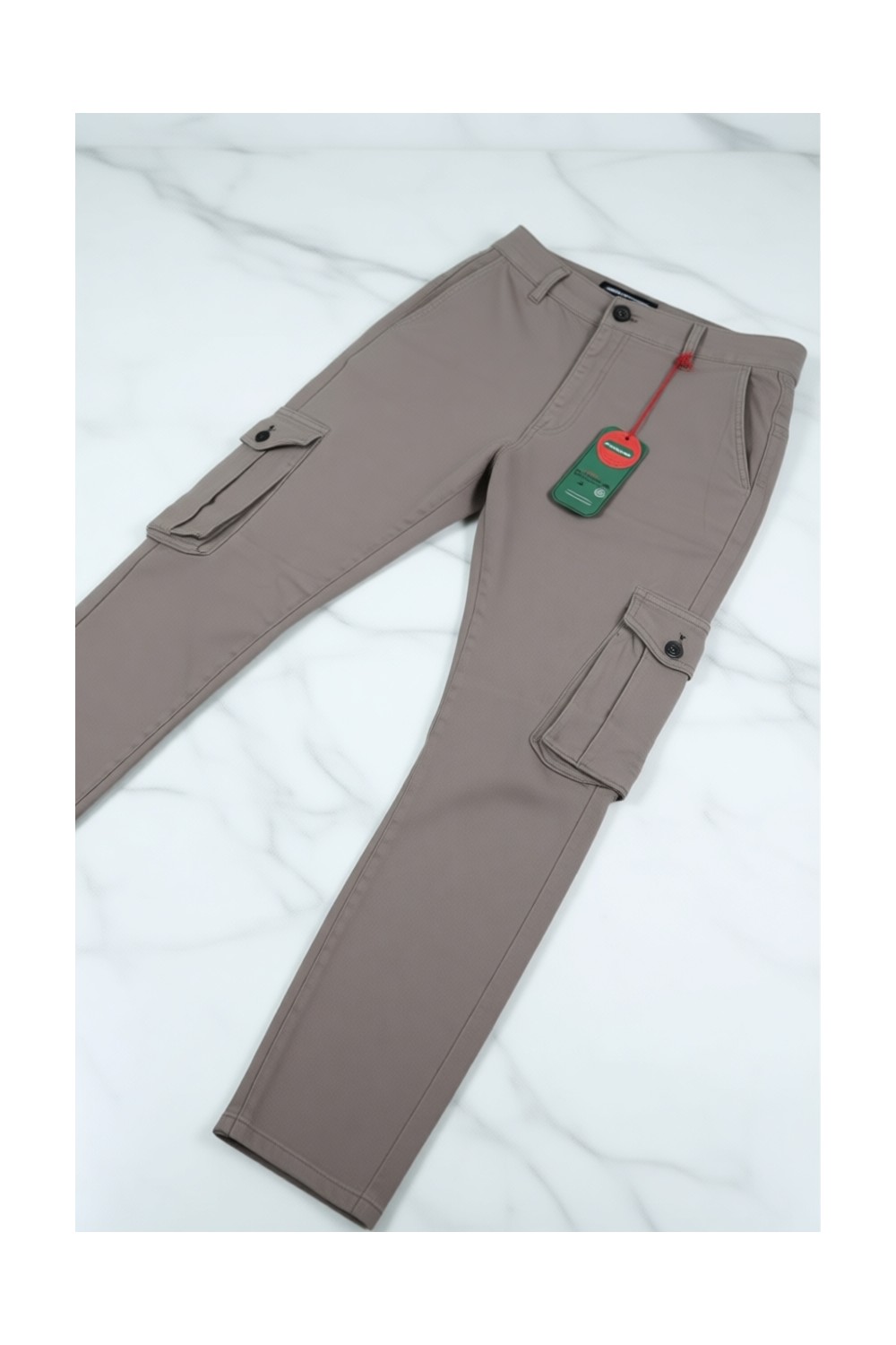 PHANTOM JEANS Erkek Füme Likralı Kargo Pantolon Esnek Gabardin/kanvas Körüklü Cep Komando Kargo Cep Şık Pantolon görsel 8