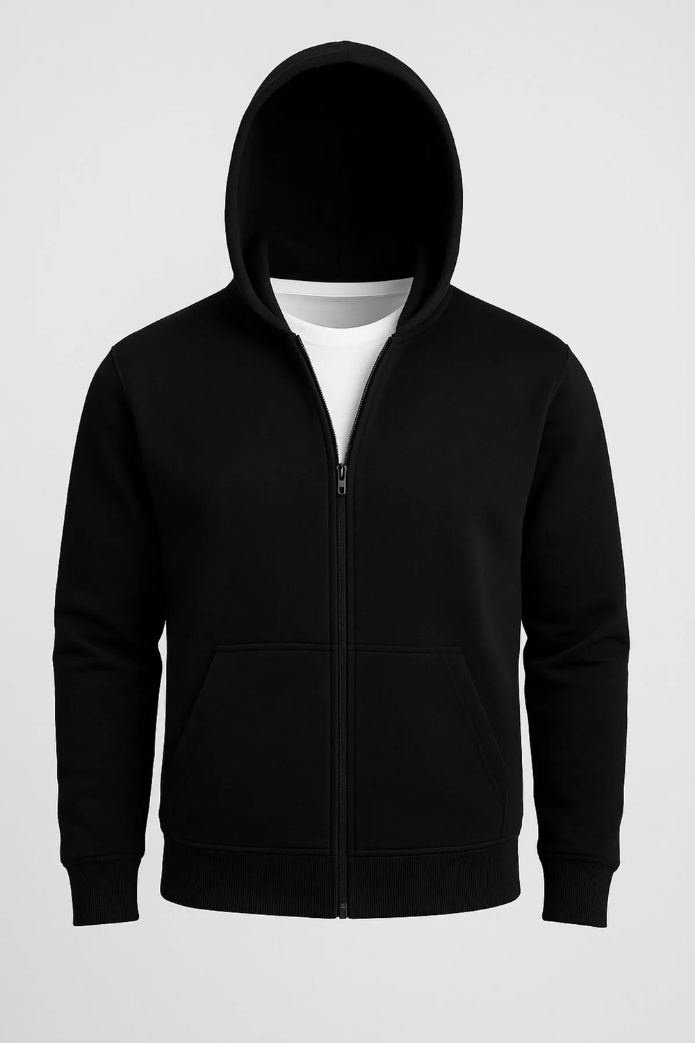 Clipman Erkek Slim Fit Örgü 3 Iplik Fermuarlı Polar Hırka Siyah görsel 5