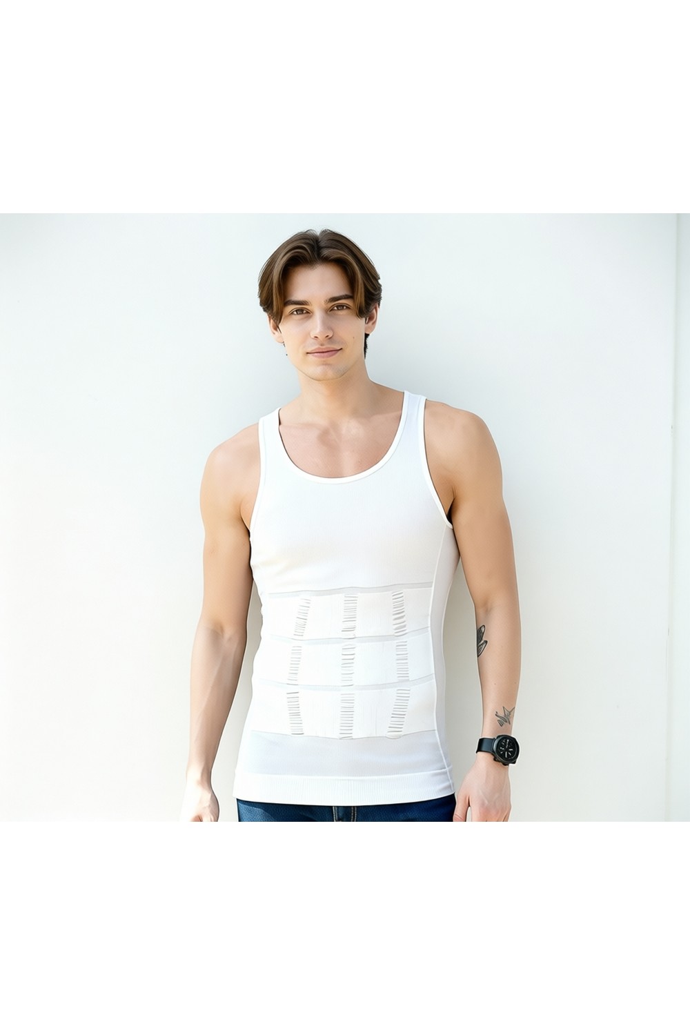 Elilom Yukka Erkek Korse Shapewear Atlet Göbek ve Göğüs Toparlayıcı Dik Duruş Sıkılaştırıcı Fit görsel 7