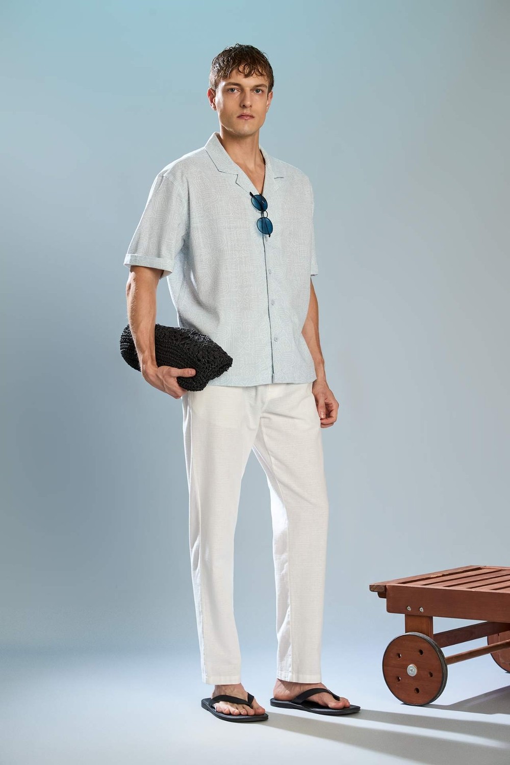 DeFacto %100 Pamuk Regular Fit Lacivert Beli Lastikli Pantolon D2671AX26SM