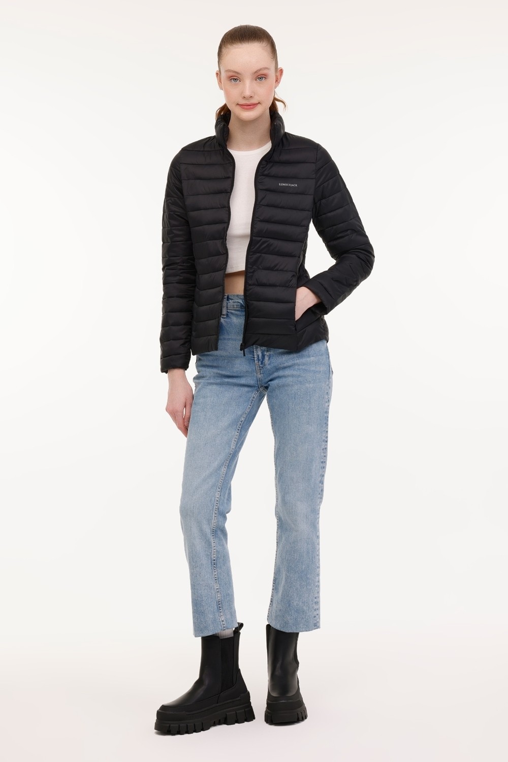 Lumberjack Kapitoneli Slim Fit Dik Yaka Şişme Mont Bayan Mont 1SN28 4pr görsel 6