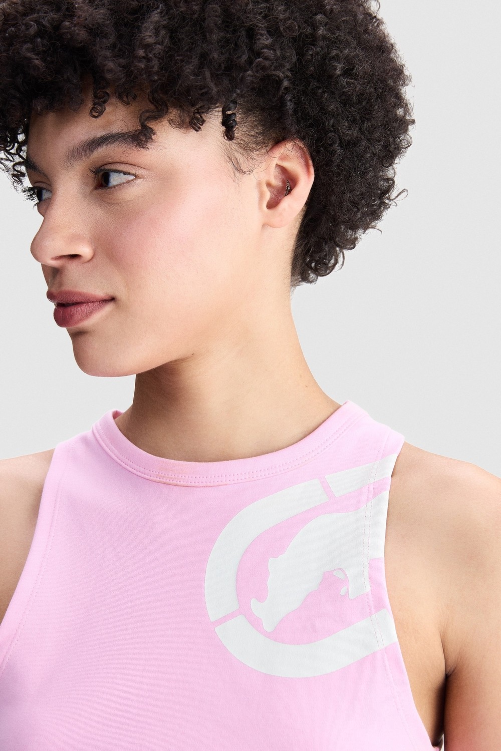 Ecko Unltd. Ecko Red Hannah Regular Fit Crop Bisiklet Yaka Baskılı Kadın Pembe Atlet görsel 2
