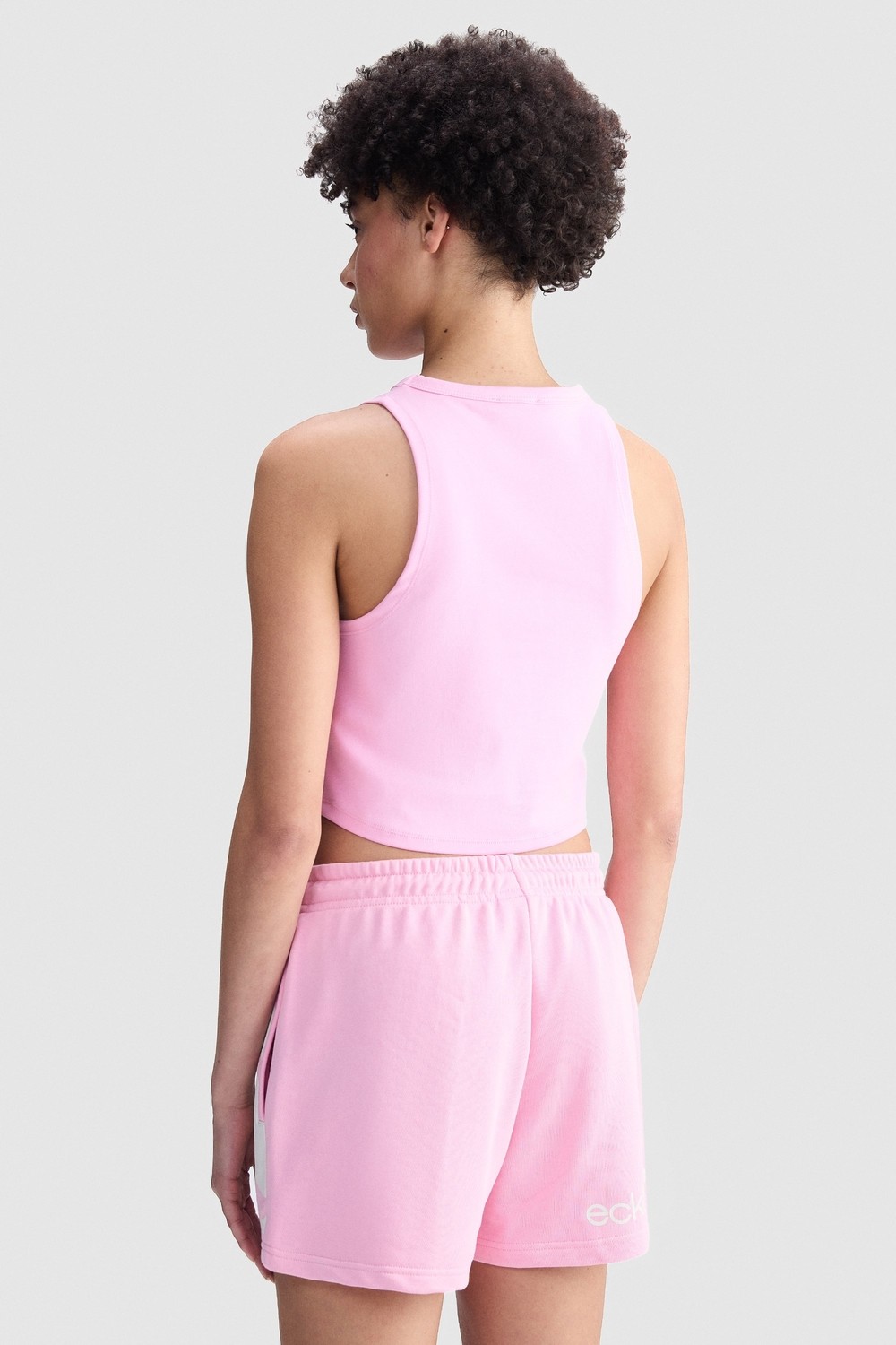 Ecko Unltd. Ecko Red Hannah Regular Fit Crop Bisiklet Yaka Baskılı Kadın Pembe Atlet görsel 4