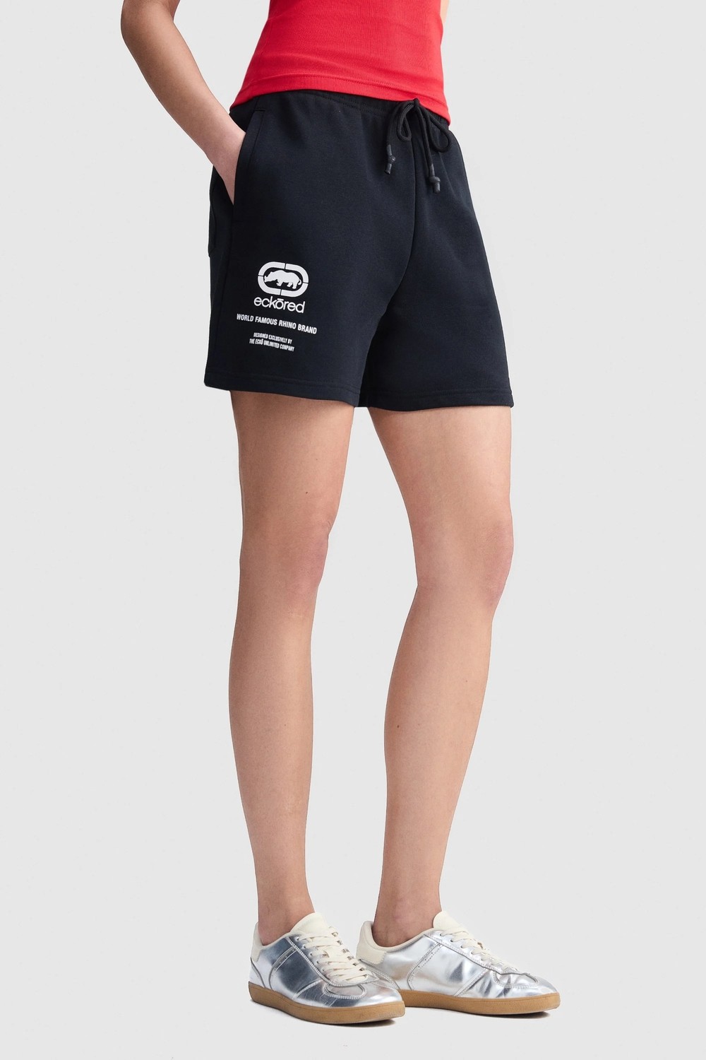 Ecko Unltd. Ecko Red Sadıe Loose Fit Çift Cepli Baskılı 3 Pamuklu Kadın Kahverengi Şort