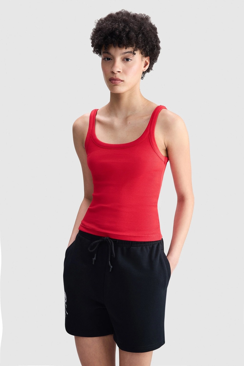 Ecko Unltd. Ecko Red Aubrey Slim Fit Kare Yaka Baskılı Kadın Kırmızı Atlet görsel 3