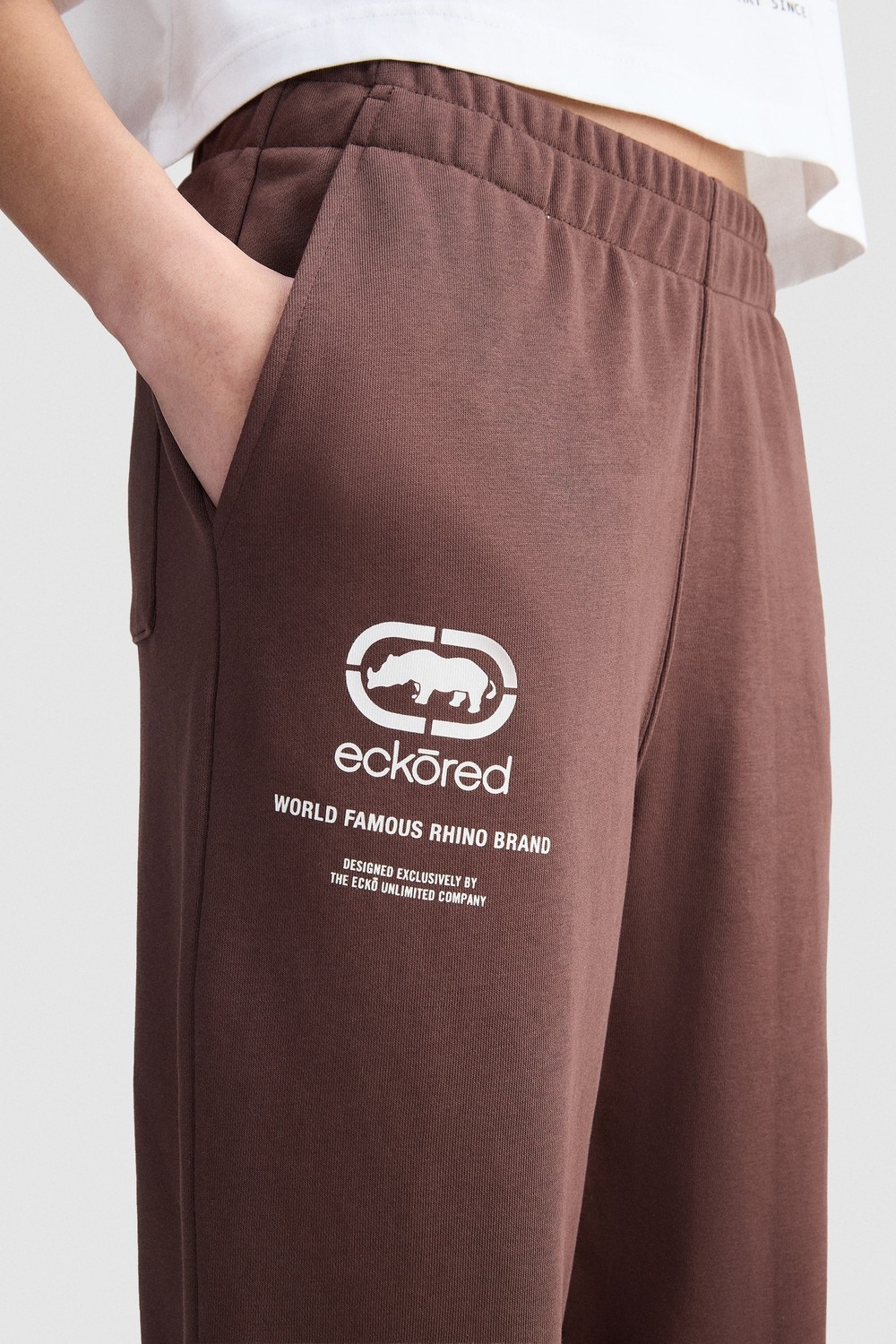 Ecko Unltd. Lıllıan Kahverengi Rahat Kesim Baskılı Loose Fit Kadın Eşofman Altı görsel 2