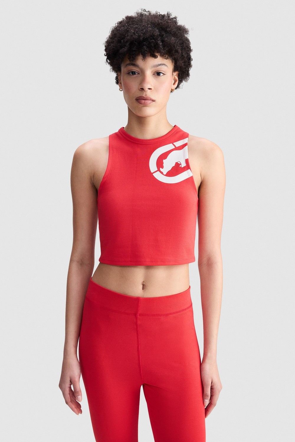 Ecko Unltd. Ecko Red Hannah Regular Fit Crop Bisiklet Yaka Baskılı Kadın Pembe Atlet