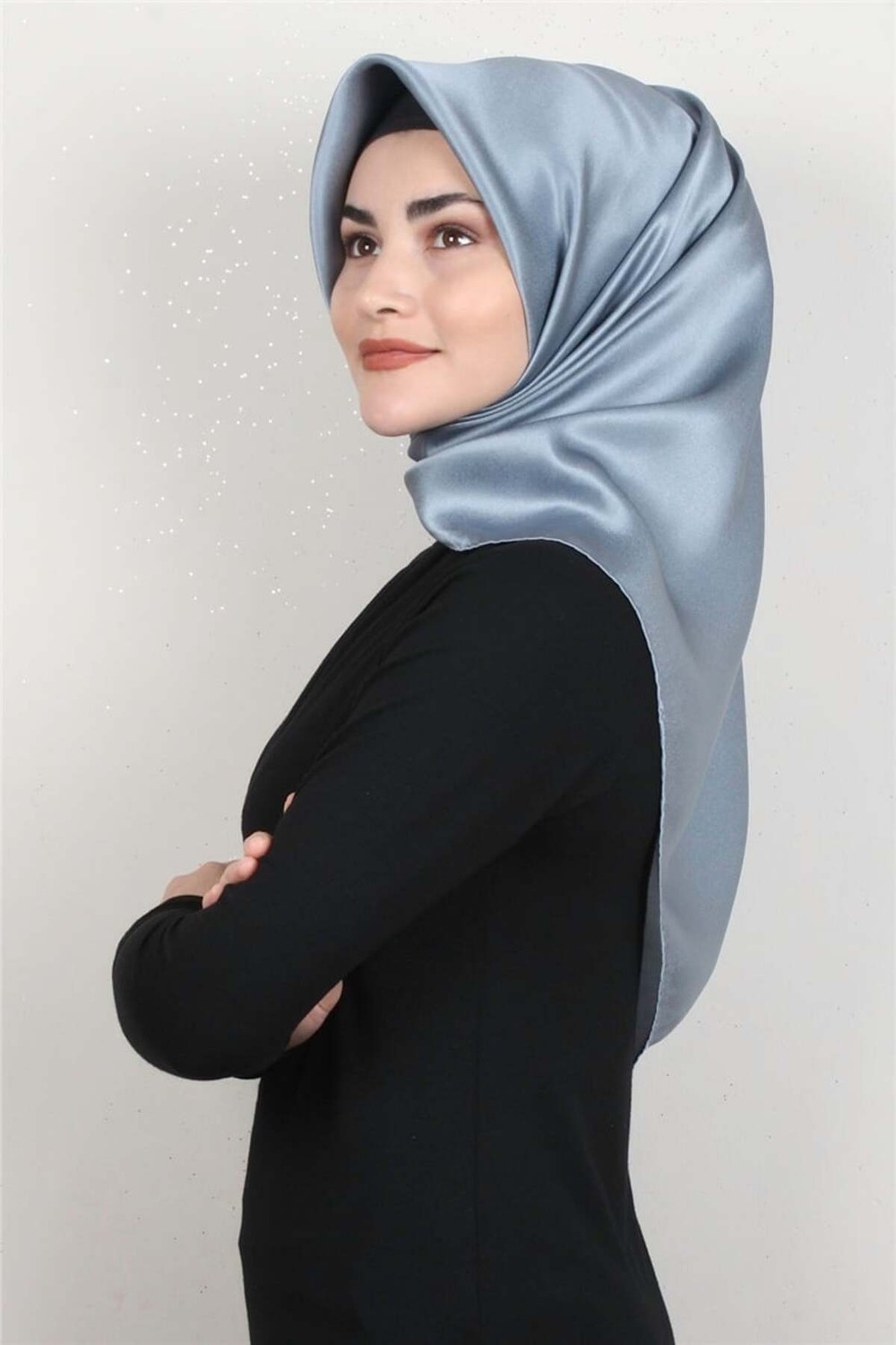 Aker Düz Ipek Eşarp 7747758-324 Buz Mavisi