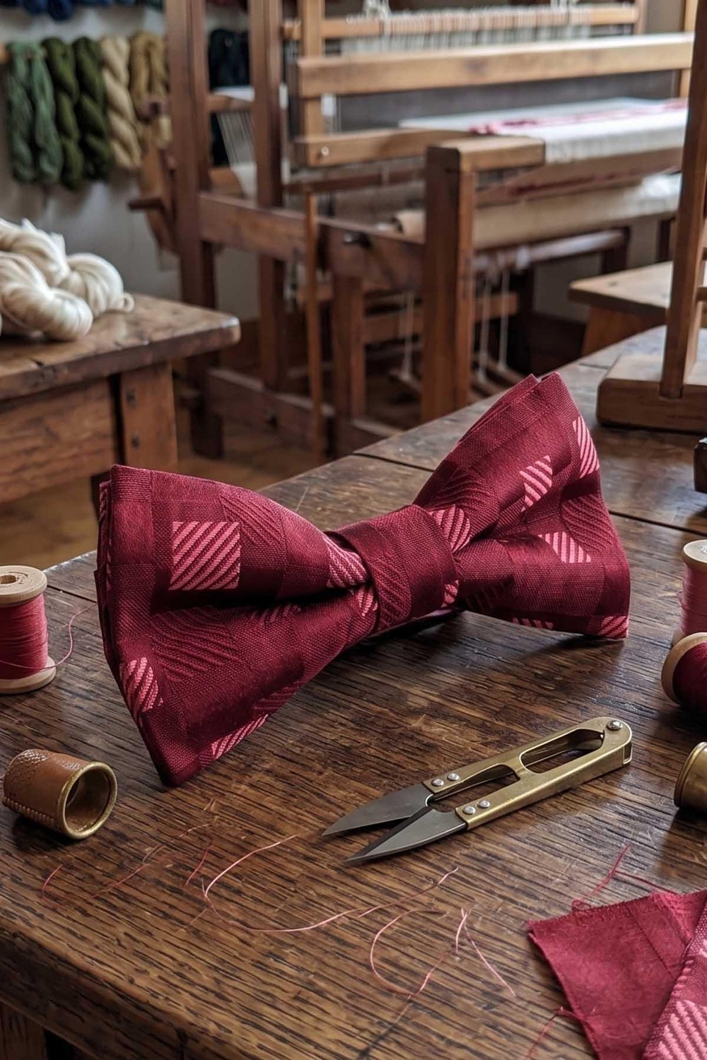 Kravatkolik Bordo Kare Ipek Papyon SB211
