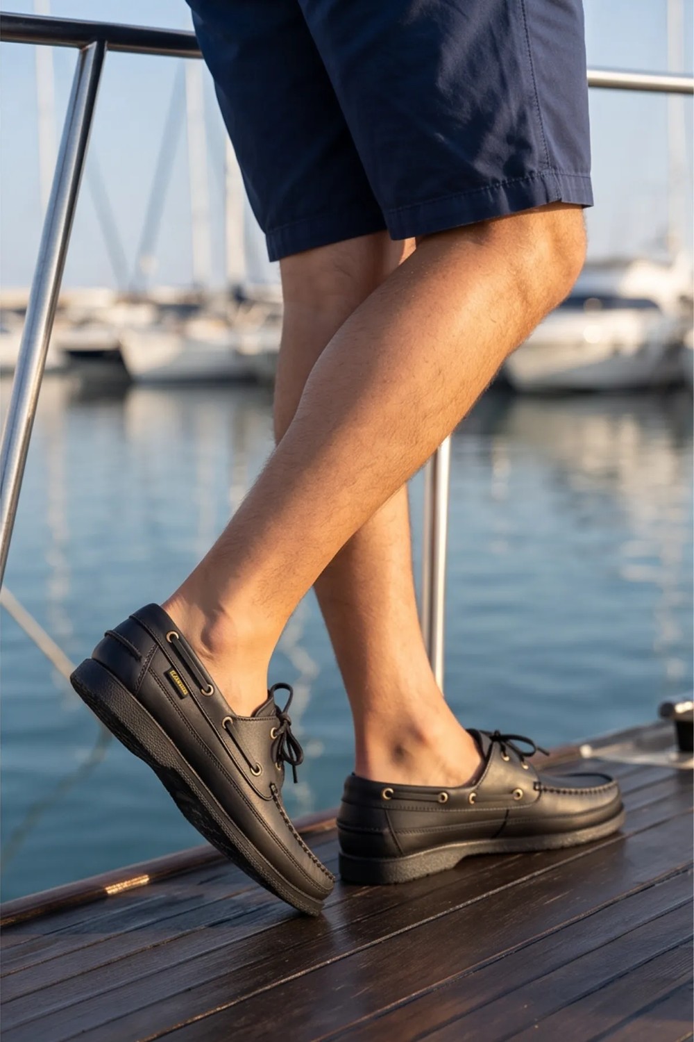 Liarca Blue Boy Marina, Siyah Hakiki Deri Lüks Erkek Tekne Ayakkabısı, Makosen, Loafer ve Casuall Ayakkabısı (40-46 Numara) görsel 2
