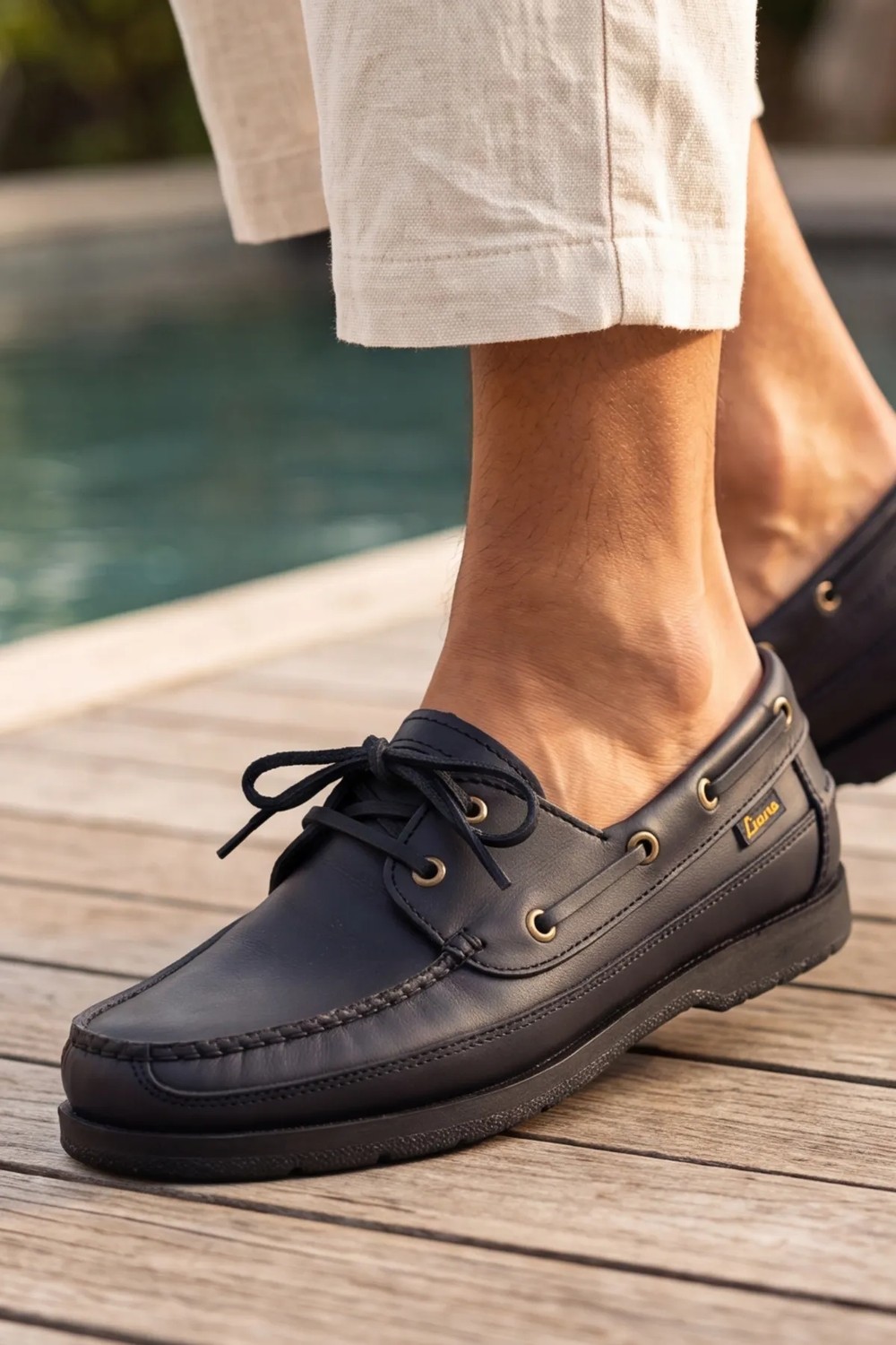 Liarca Blue Boy Marina, Siyah Hakiki Deri Lüks Erkek Tekne Ayakkabısı, Makosen, Loafer ve Casuall Ayakkabısı (40-46 Numara) görsel 5