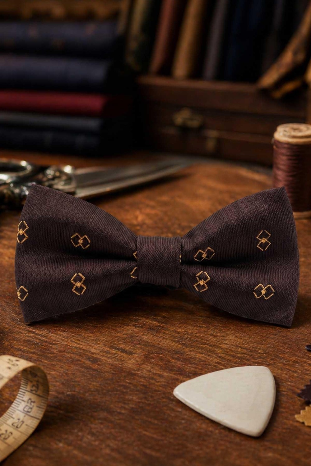 Kravatkolik Acı Kahve Motif Ipek Papyon SB213