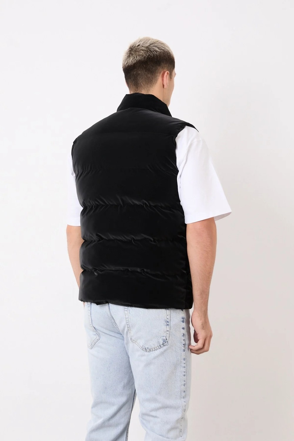 Blayn Jeans Erkek Siyah Şişme Yelek, Hafif, Dik Yaka, Günlük Kullanım görsel 3