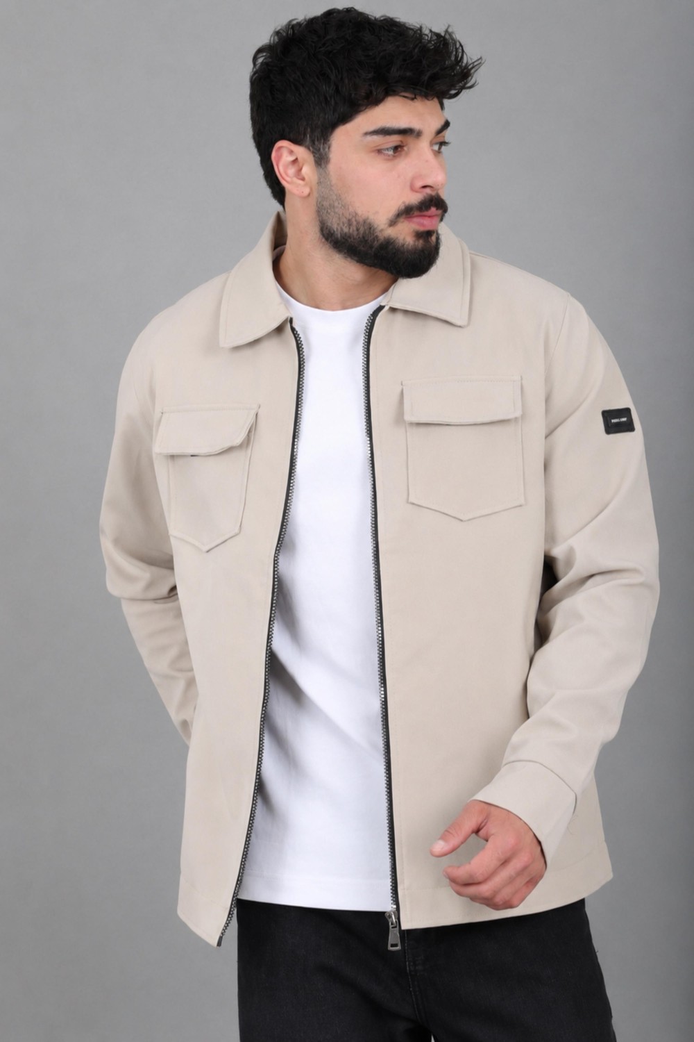 Stil Kombin Bez Ayağı Dokuma Yakalı Kapaklı Mevsimlik Mont Pldp 3035_60397 görsel 2