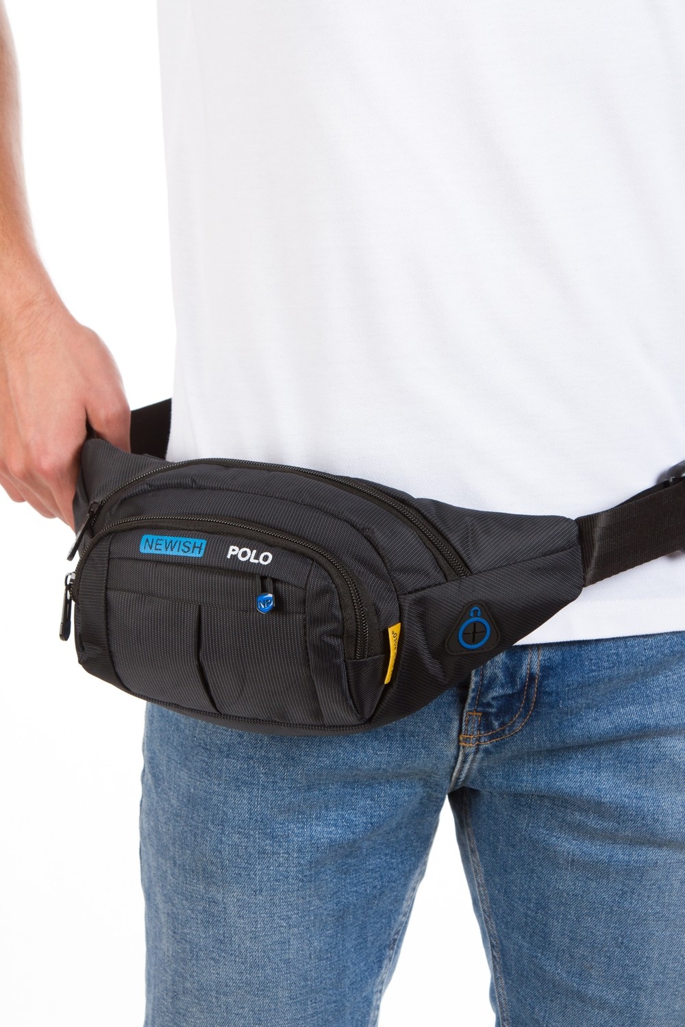Sannora Bags Unısex Keten Telefon Bölmeli ve 5 Fermuarlı Bel ve Çapraz Omuz Çanta Göğüs Seyahet Günlük Bodybag görsel 5