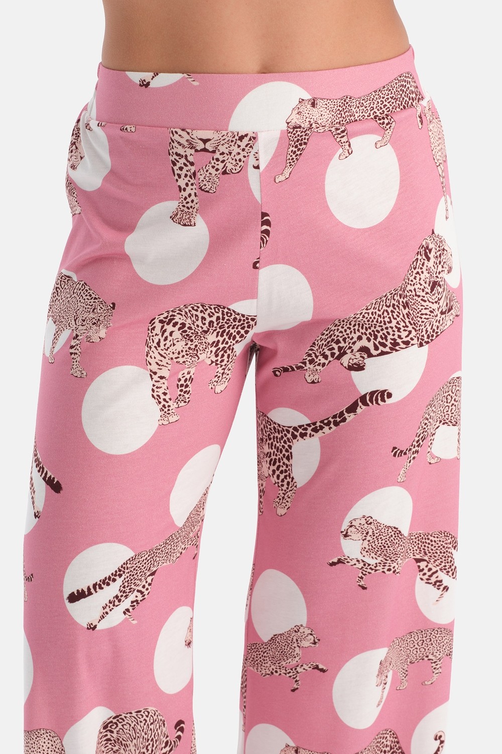 Dagi Pembe Leopar Desenli Pamuk Modal Gömlek Pijama Takımı görsel 6