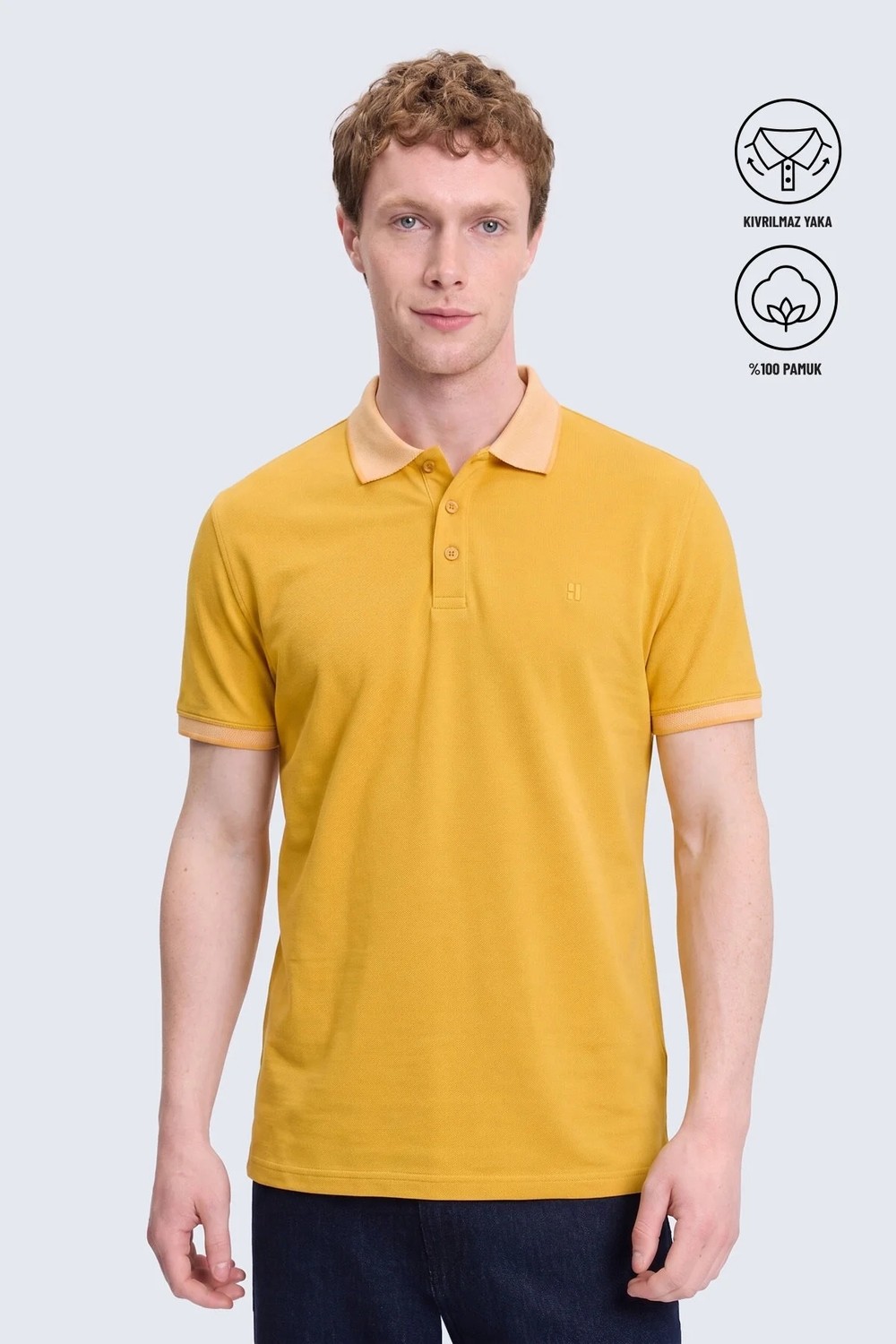 Hatemoğlu Erkek Lacivert %100 Pamuk Regular Fit Polo Yaka Tişört