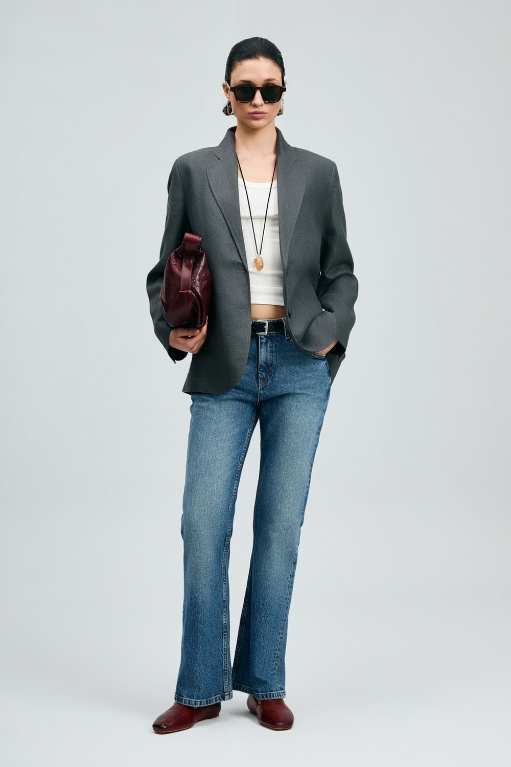 Lufian Amber Kadın Denim Bootcut Fıt- Yüksek Bel Mavi görsel 2