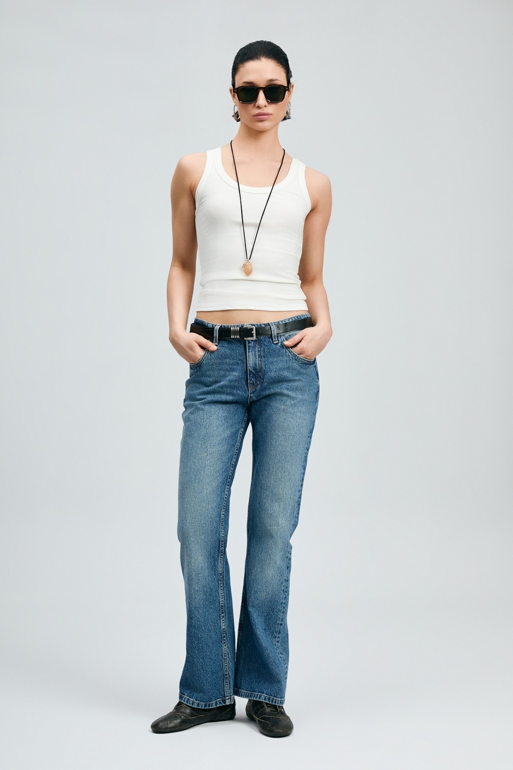 Lufian Amber Kadın Denim Bootcut Fıt- Yüksek Bel Mavi görsel 3