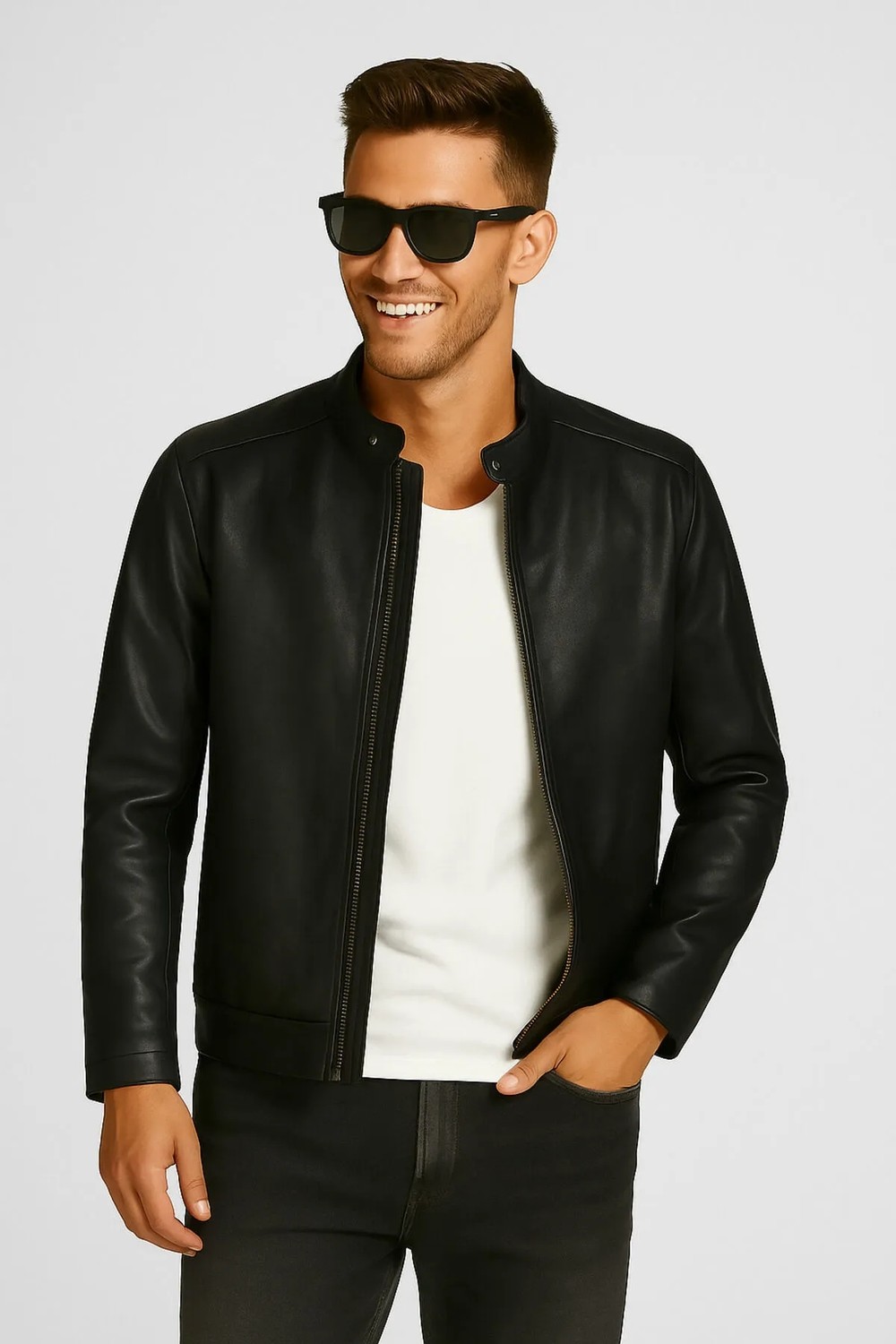 Jack & Jones Jjwarner Erkek Pu Deri Mont Siyah 12182461 V3 görsel 7