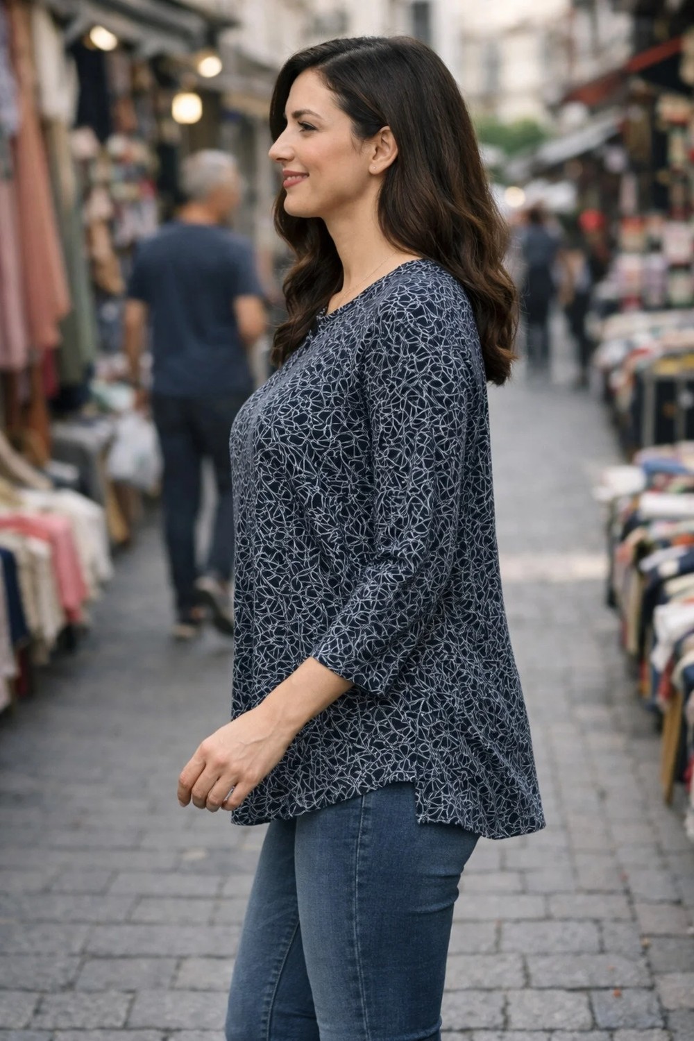 Arzu Büyük Beden Bluz Siyah Grili Süs Üç Düğmeli 1 Adet Kaliteli Kullanışlı Güzel Şık görsel 3
