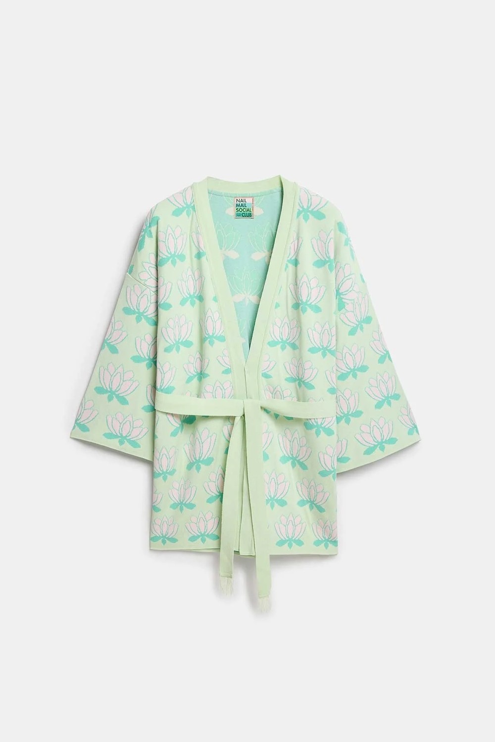 Peraluna Urban Lotus Kimono, Ince Yazlık Kadın Kimono - Mint Multi görsel 7