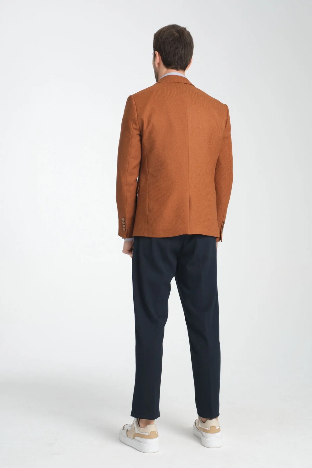Frappoli Allegri Erkek Sarı Desenli Slim Fit Mono Yaka Spor Blazer Ceket görsel 6