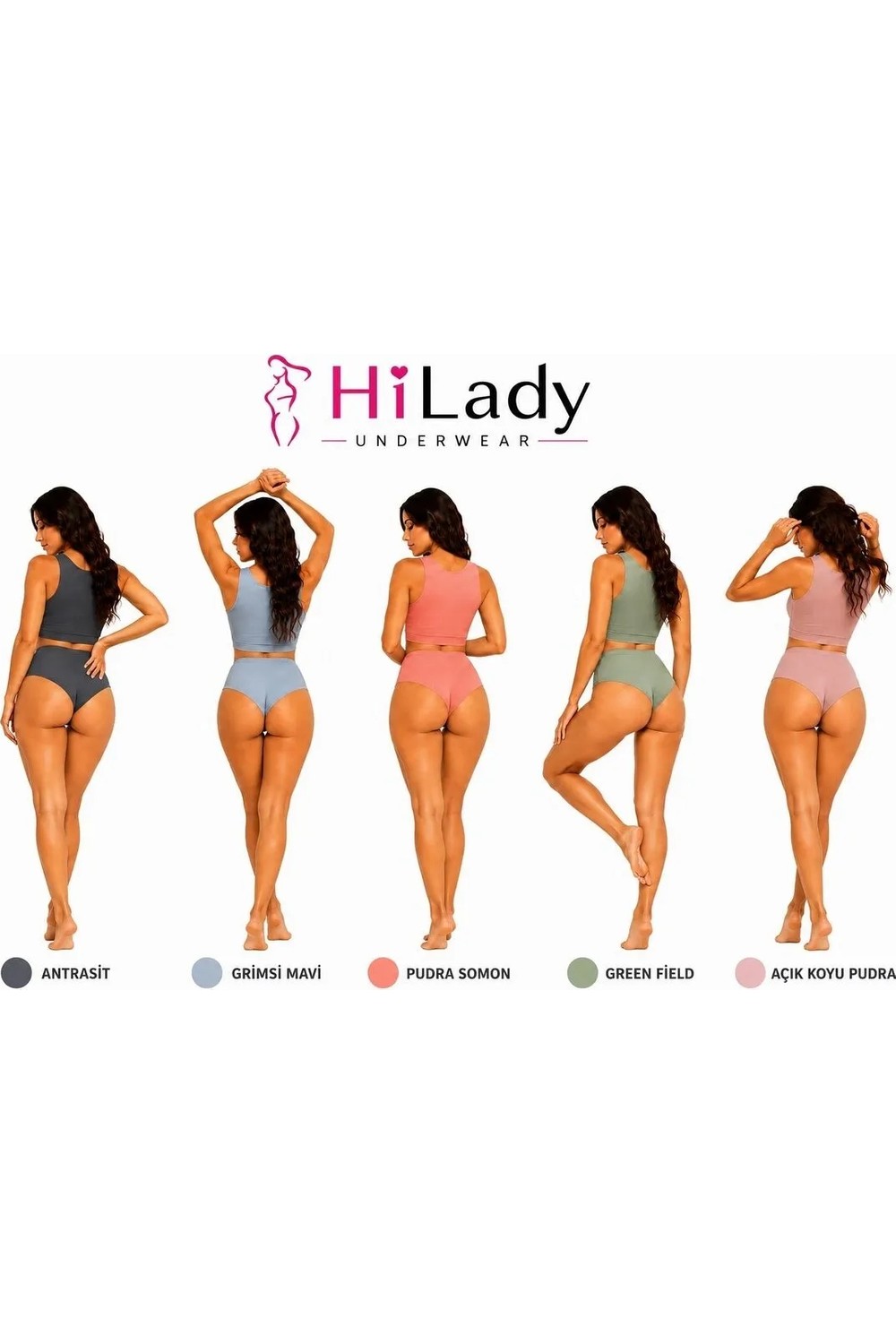 Hilady Kadın Tanga, Yüksek Bel Tanga, String Tanga Açık Soft Pamuklu Esnek görsel 8