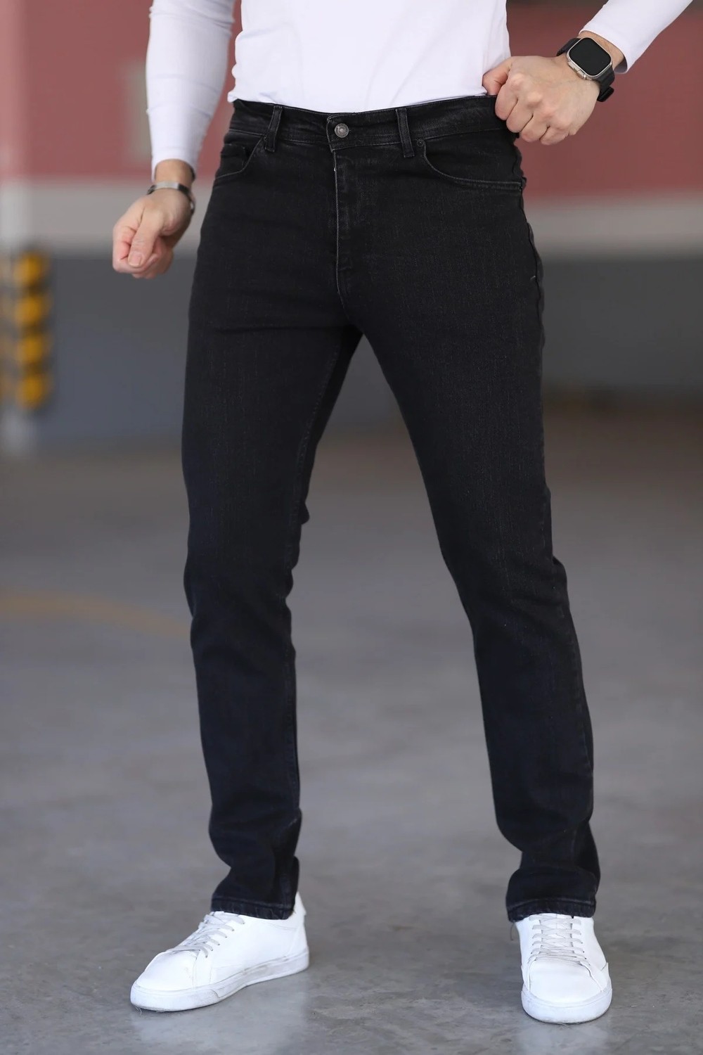 Myrab Denim Siyah Erkek Regular Fit Rahat Kesim Jean Pantolon görsel 2