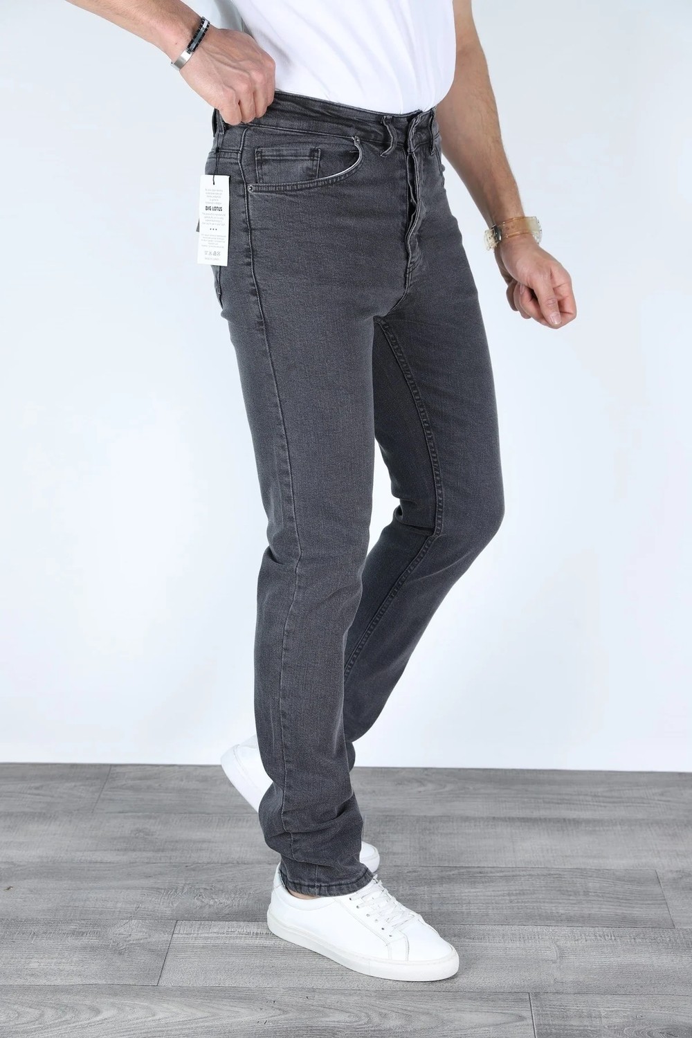 Myrab Denim Regular Kalıp Gri Erkek Kot Pantolon