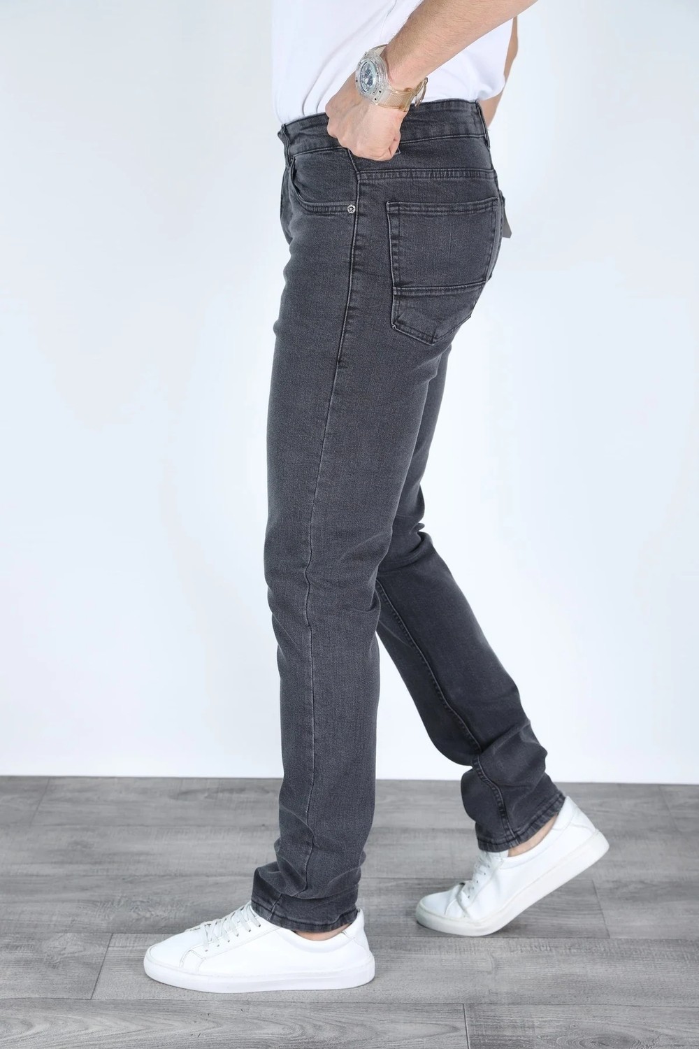 Myrab Denim Regular Kalıp Gri Erkek Kot Pantolon görsel 2