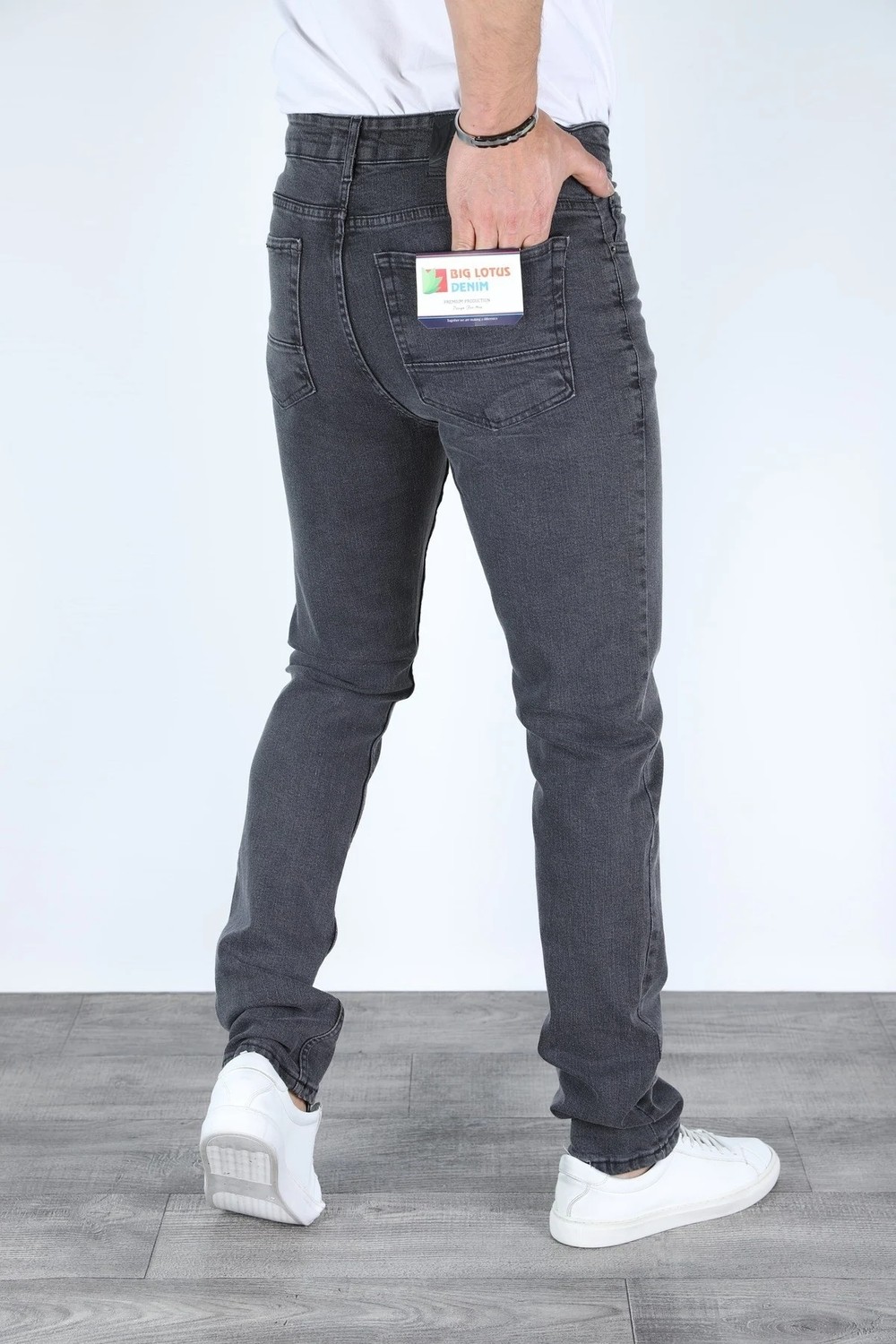Myrab Denim Regular Kalıp Gri Erkek Kot Pantolon görsel 3