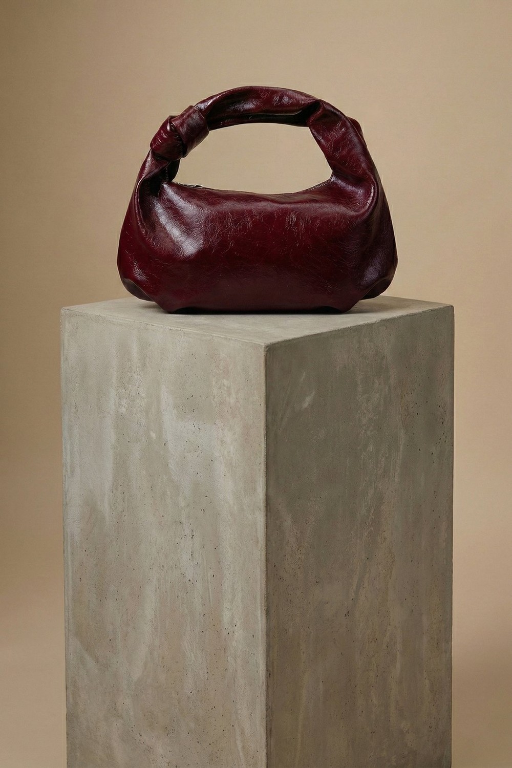 Wuclo Lorvi Düğüm Detaylı El Çantası Krem görsel 7