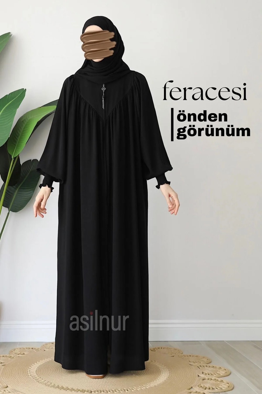 Asilnur Alya Ferace Sufle Hediyeli Takım Haki görsel 7