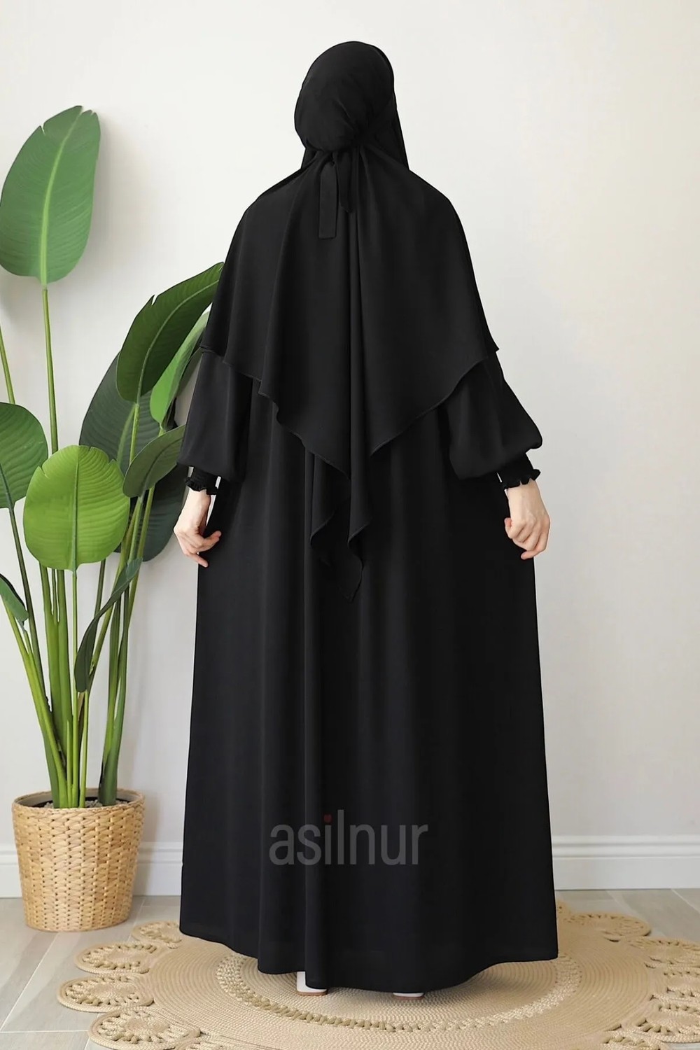 Asilnur Alya Ferace Sufle Hediyeli Takım Haki görsel 8