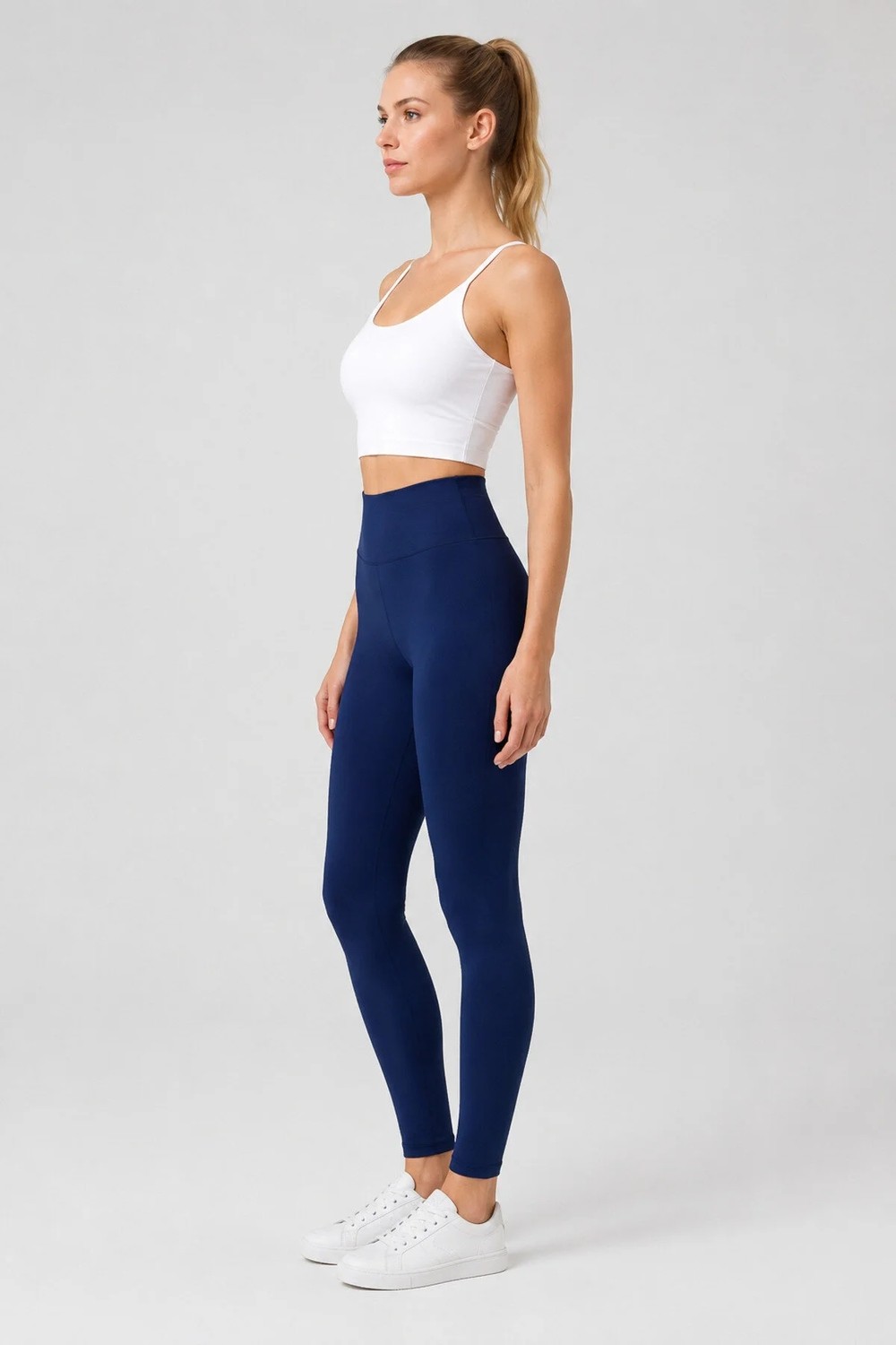 Exit Collection Kadın Spor Indigo Lacivert Tayt - Düz Kadın Tayt Uzun Regular Normal Bel görsel 4