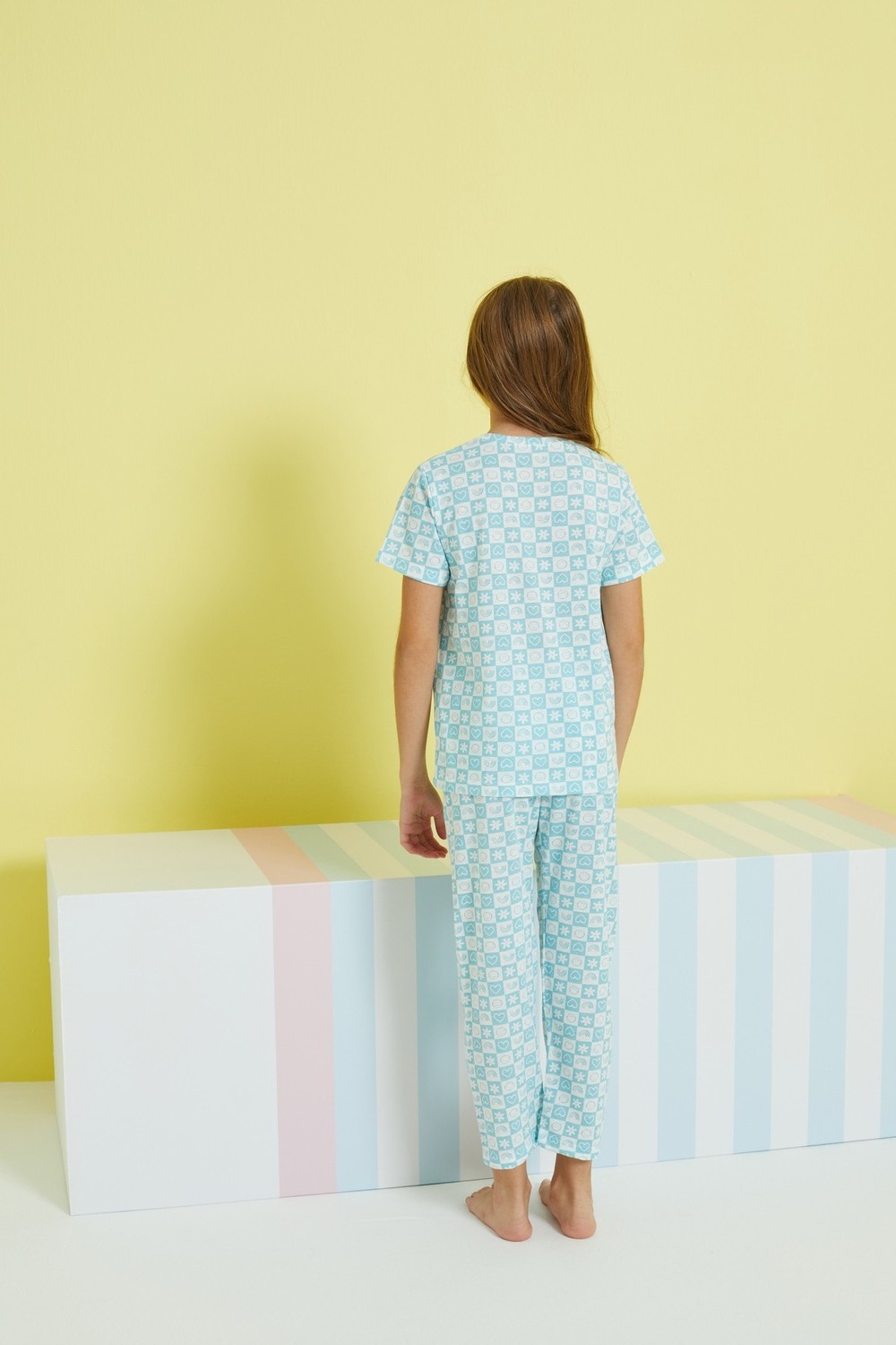 Siyah İnci Çok Renkli Örme Pijama Takım görsel 5