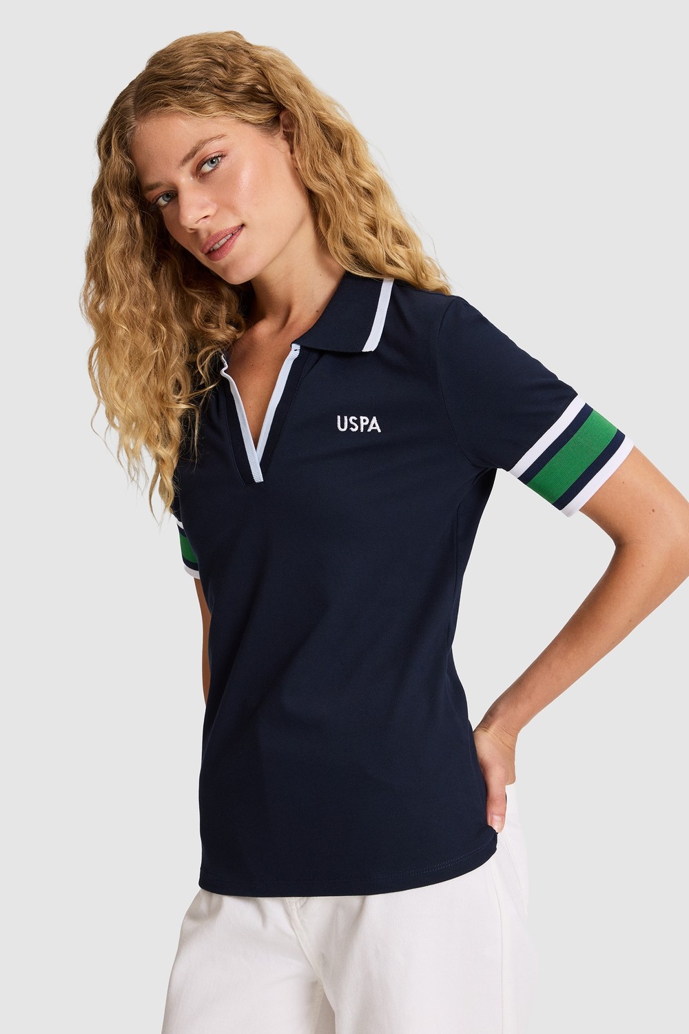 U.S. Polo Assn. Kadın Beyaz Tişört 50323543-VR013 görsel 3