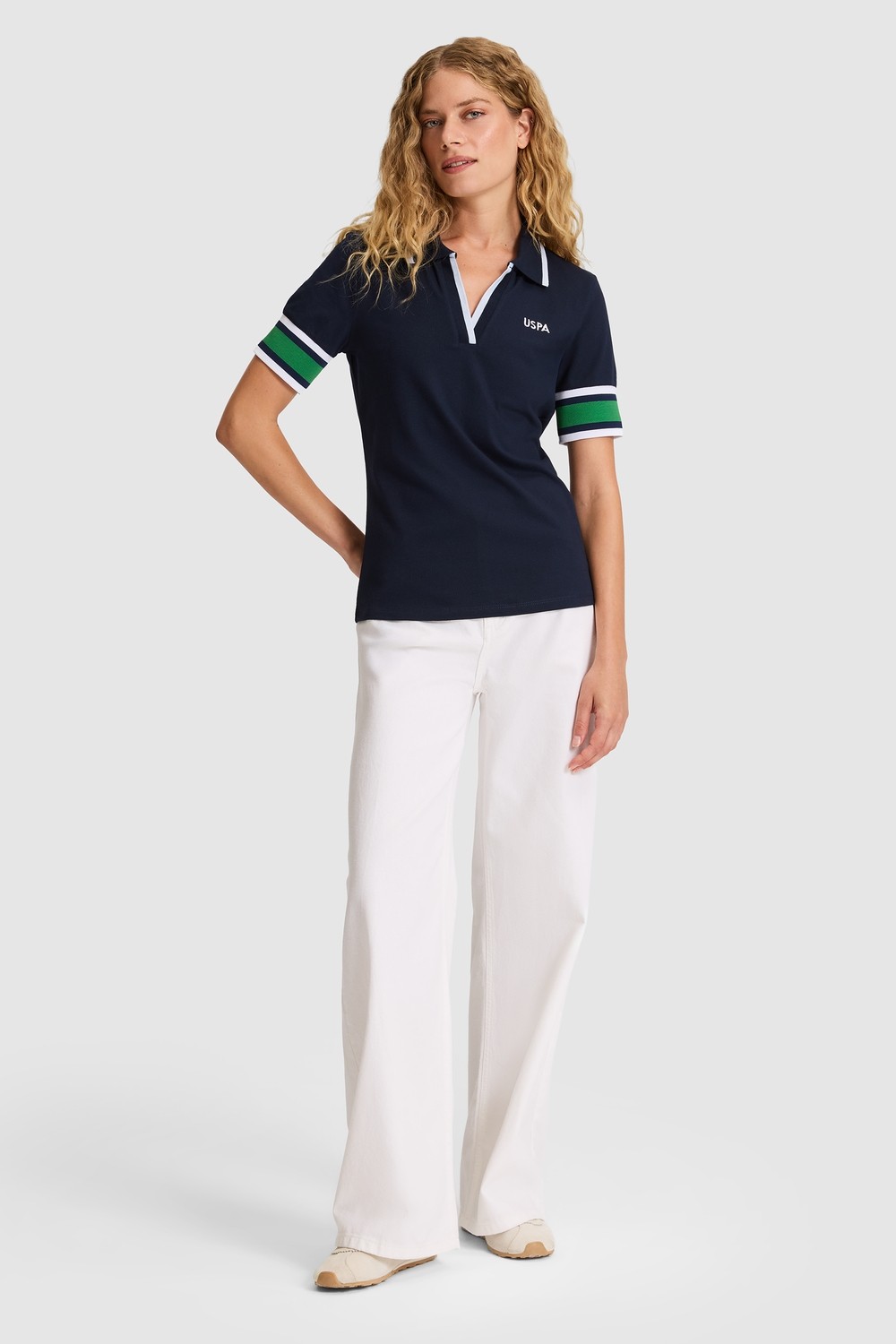 U.S. Polo Assn. Kadın Beyaz Tişört 50323543-VR013 görsel 4