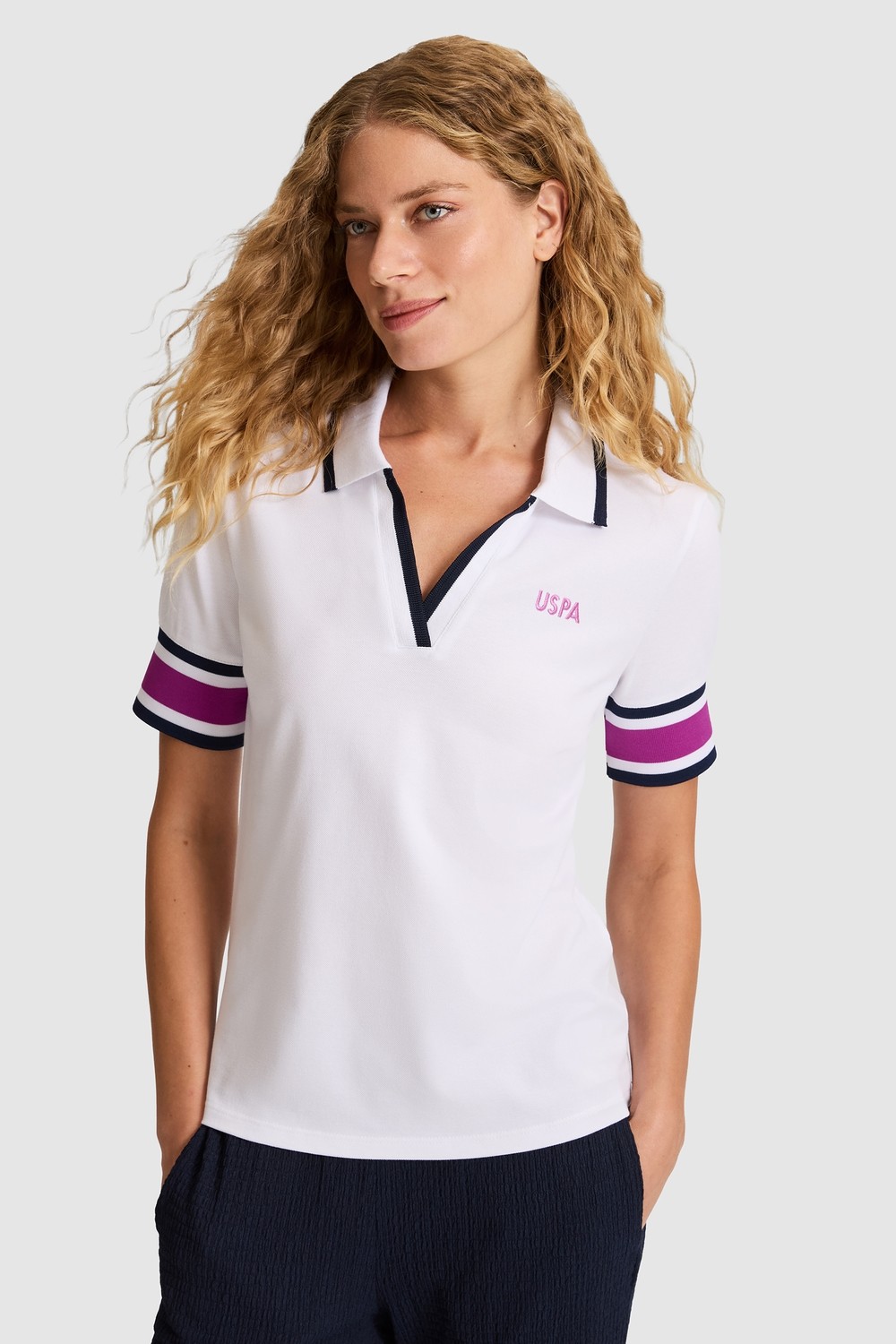 U.S. Polo Assn. Kadın Beyaz Tişört 50323543-VR013 görsel 7