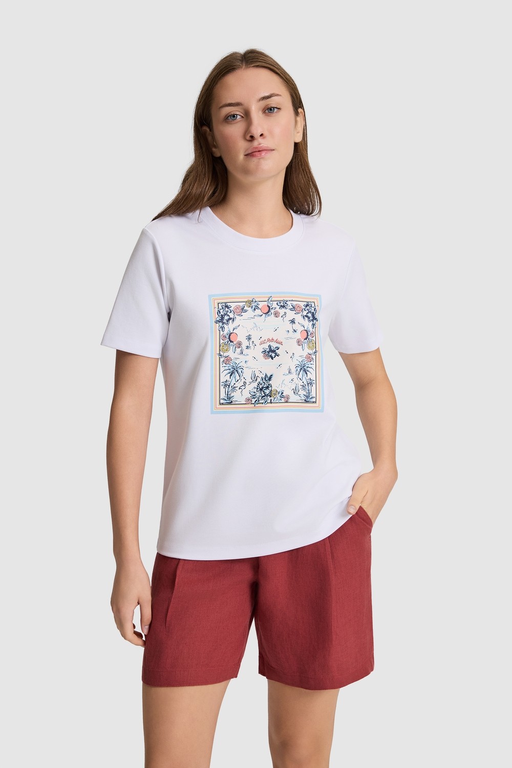 U.S. Polo Assn. Kadın Beyaz Tişört 50323487-VR013 görsel 7