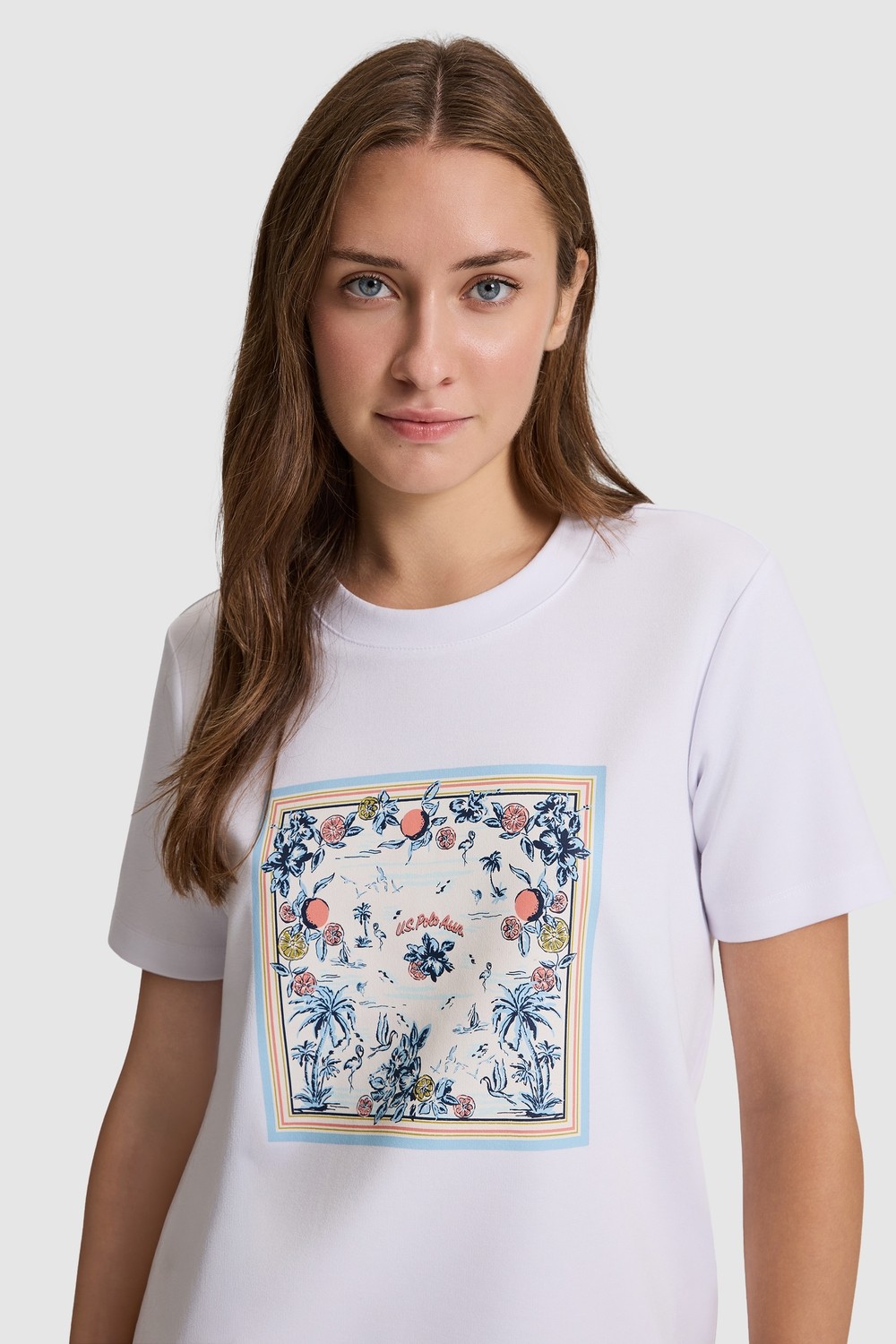 U.S. Polo Assn. Kadın Beyaz Tişört 50323487-VR013 görsel 8